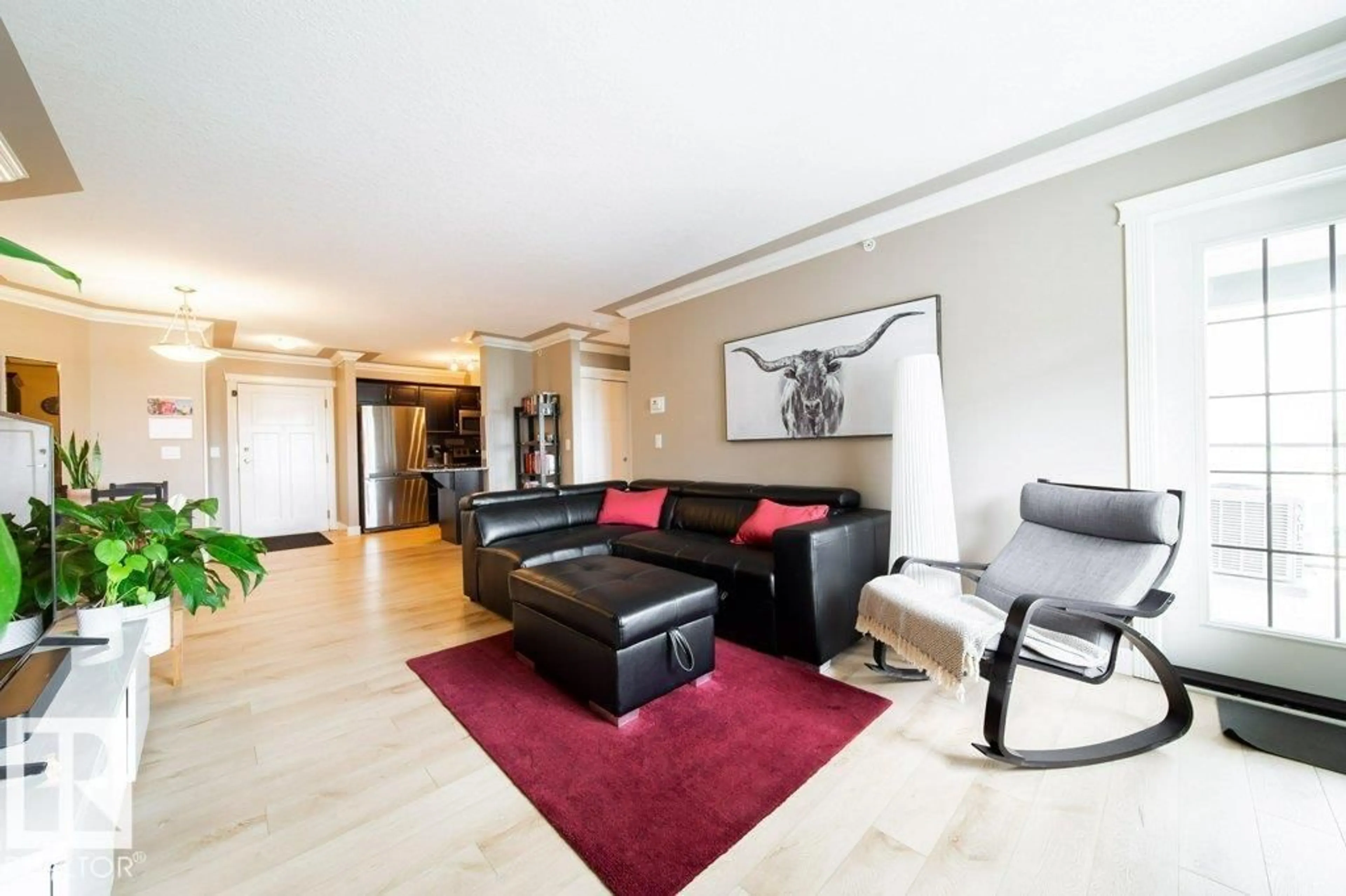 Living room with furniture, unknown for #412 - 16235 51 ST, Edmonton Alberta T5Y0V3