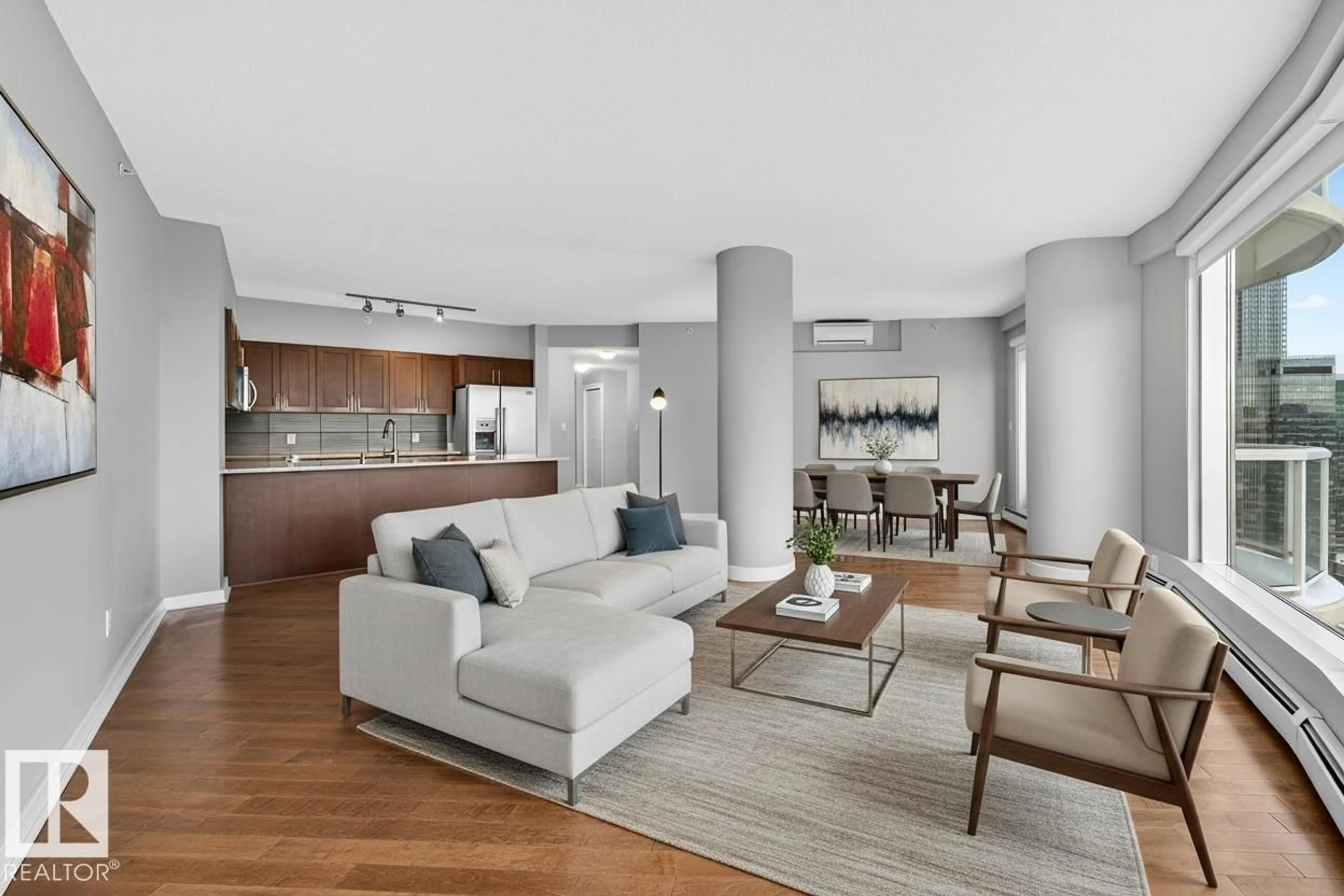 Living room with furniture, unknown for 3002 - 10152 104 ST NW, Edmonton Alberta T5J0B6