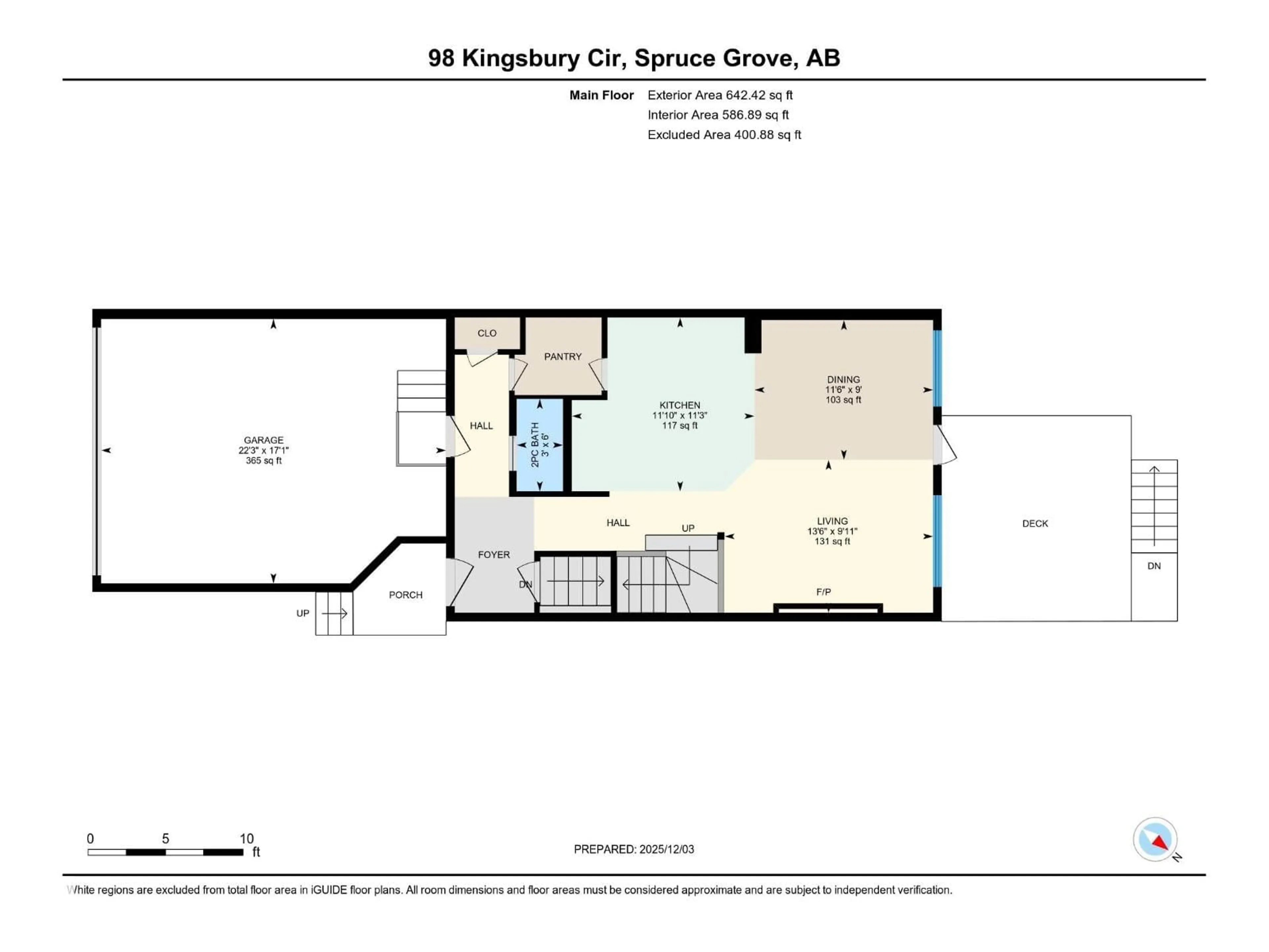 Floor plan for 98 KINGSBURY CI, Spruce Grove Alberta T7X0C9