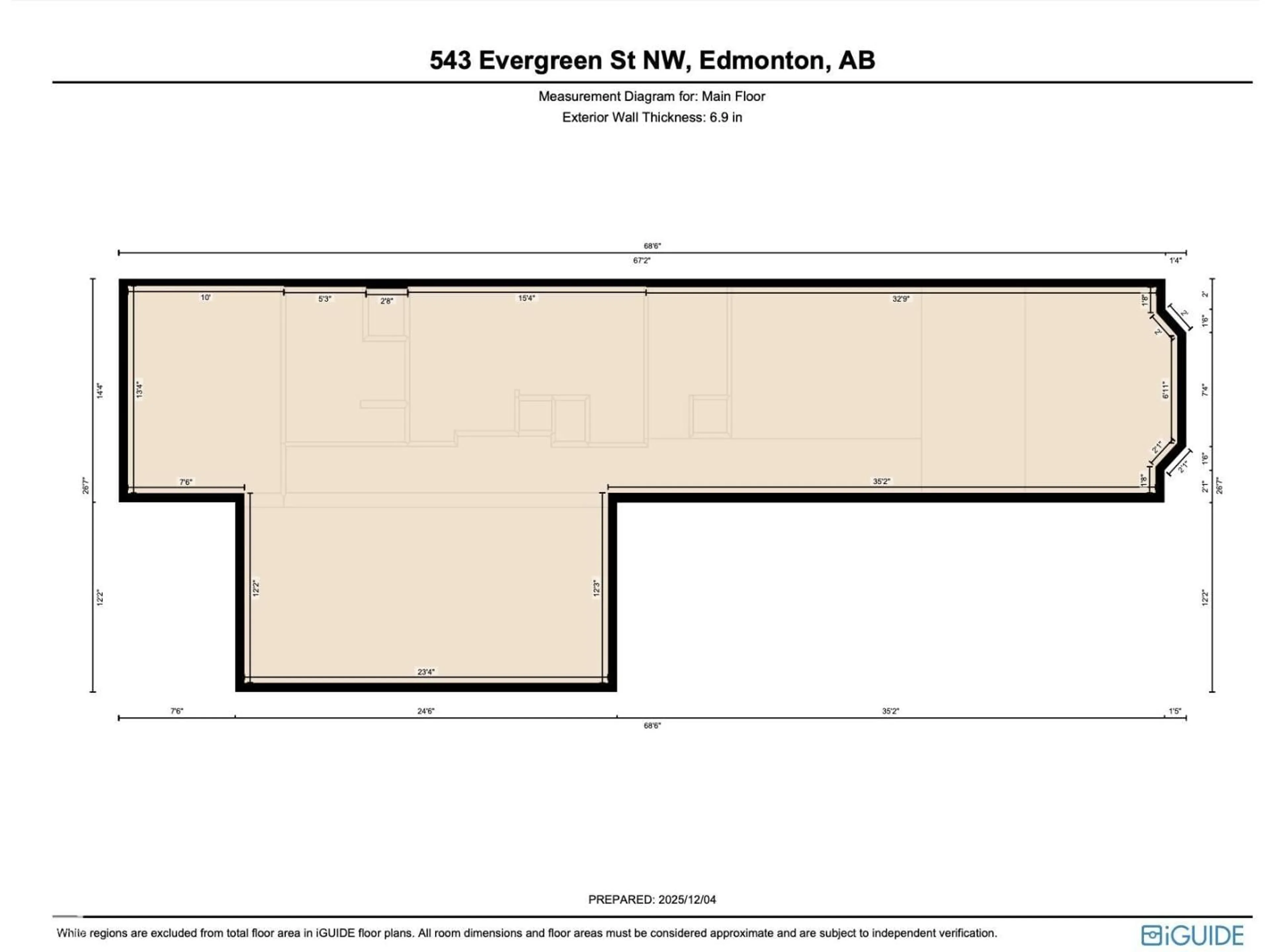 Floor plan for 543 EVERGREEN ST, Edmonton Alberta T5Y4M2