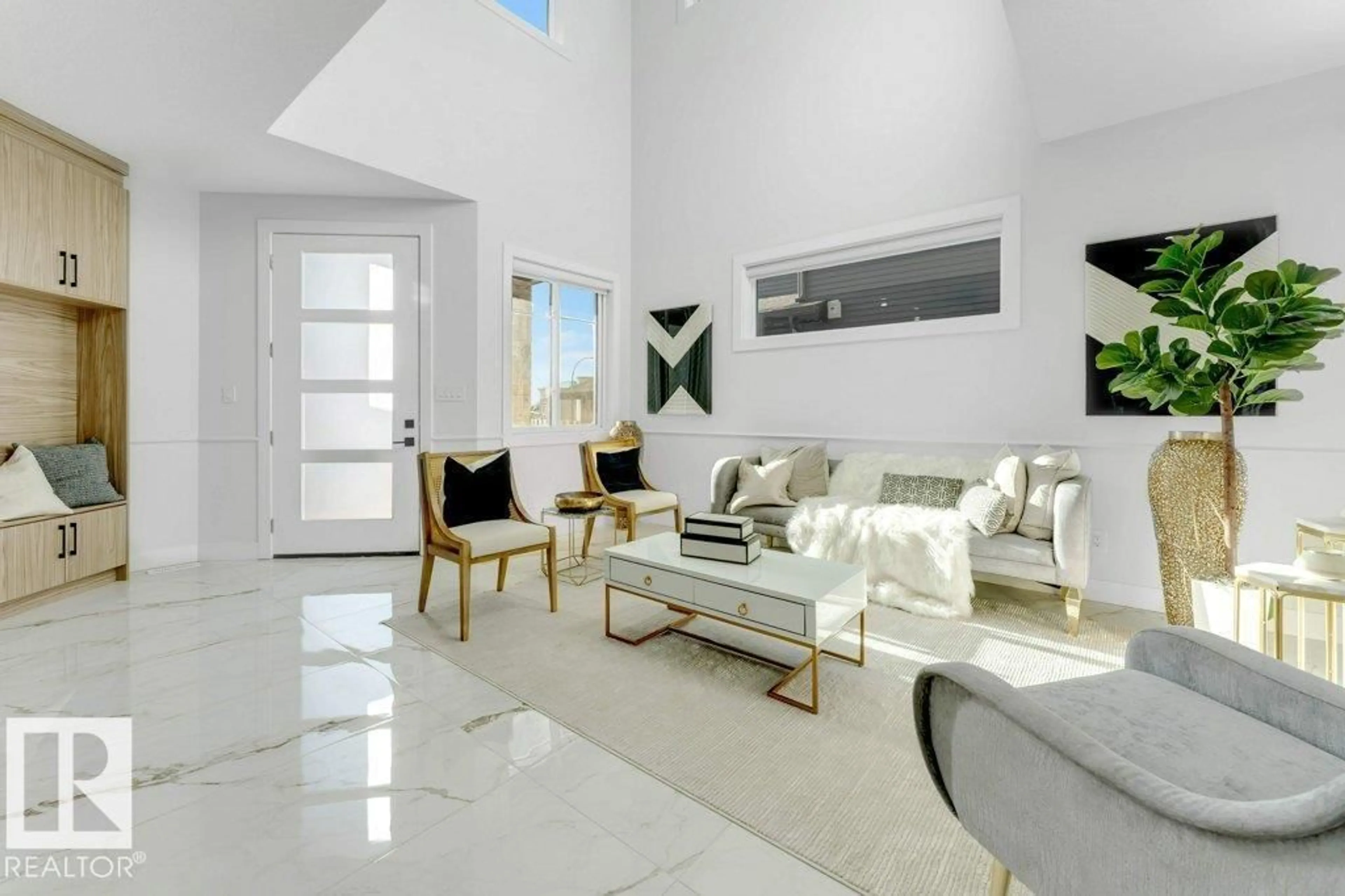 Living room with furniture, ceramic/tile floor for 4012 40 ST, Beaumont Alberta T4X3B6