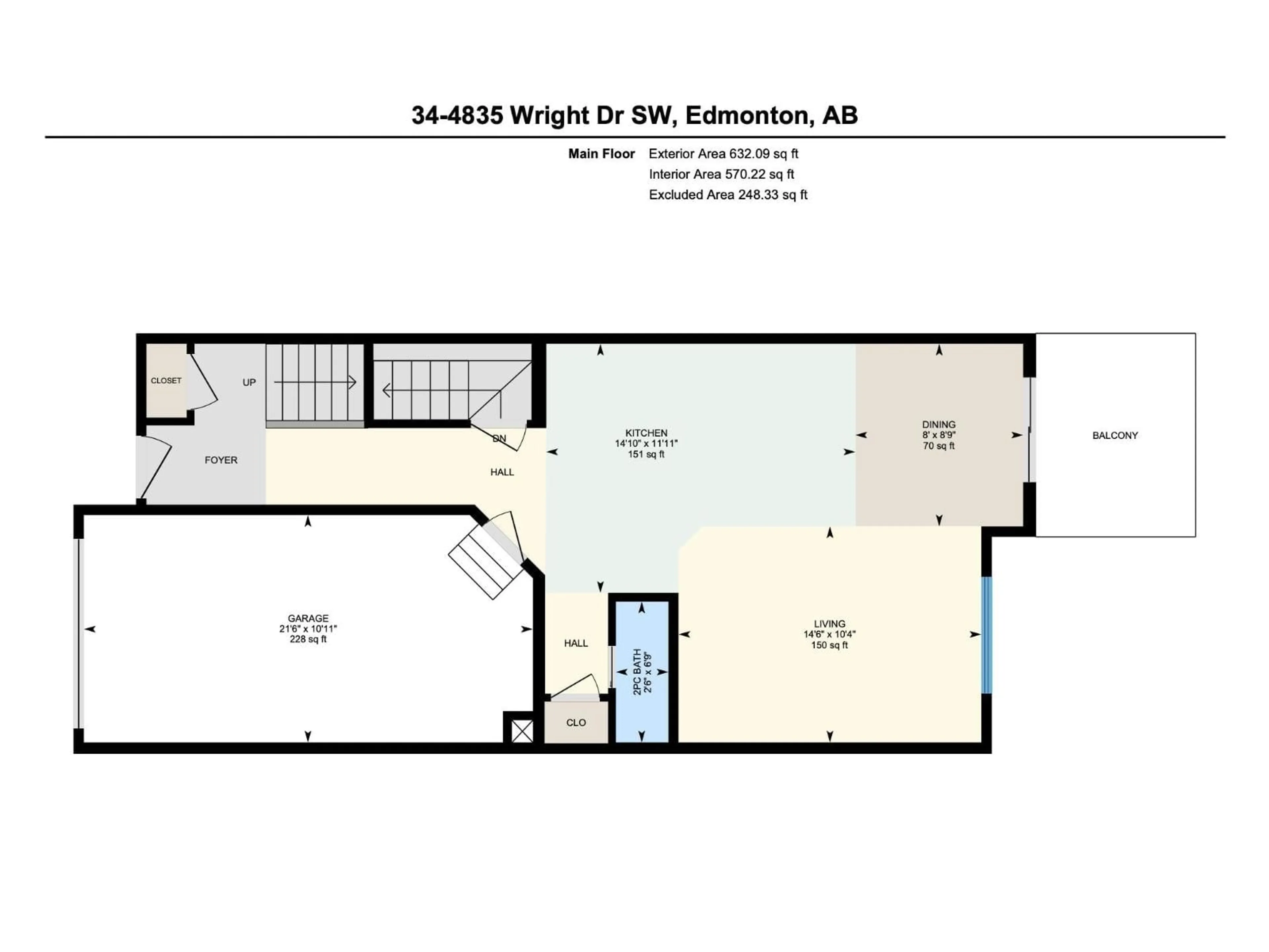 Floor plan for #34 - 4835 WRIGHT DR, Edmonton Alberta T6W3T2