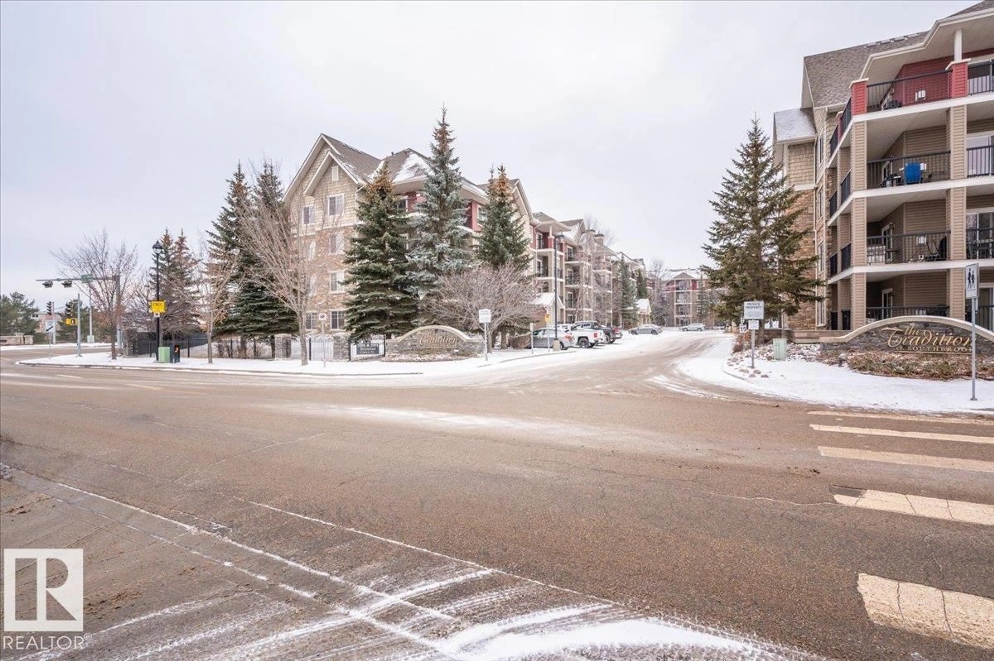 A pic from outside/outdoor area/front of a property/back of a property/a pic from drone, street for #313 - 2098 BLACKMUD CREEK DR, Edmonton Alberta T6W1T7