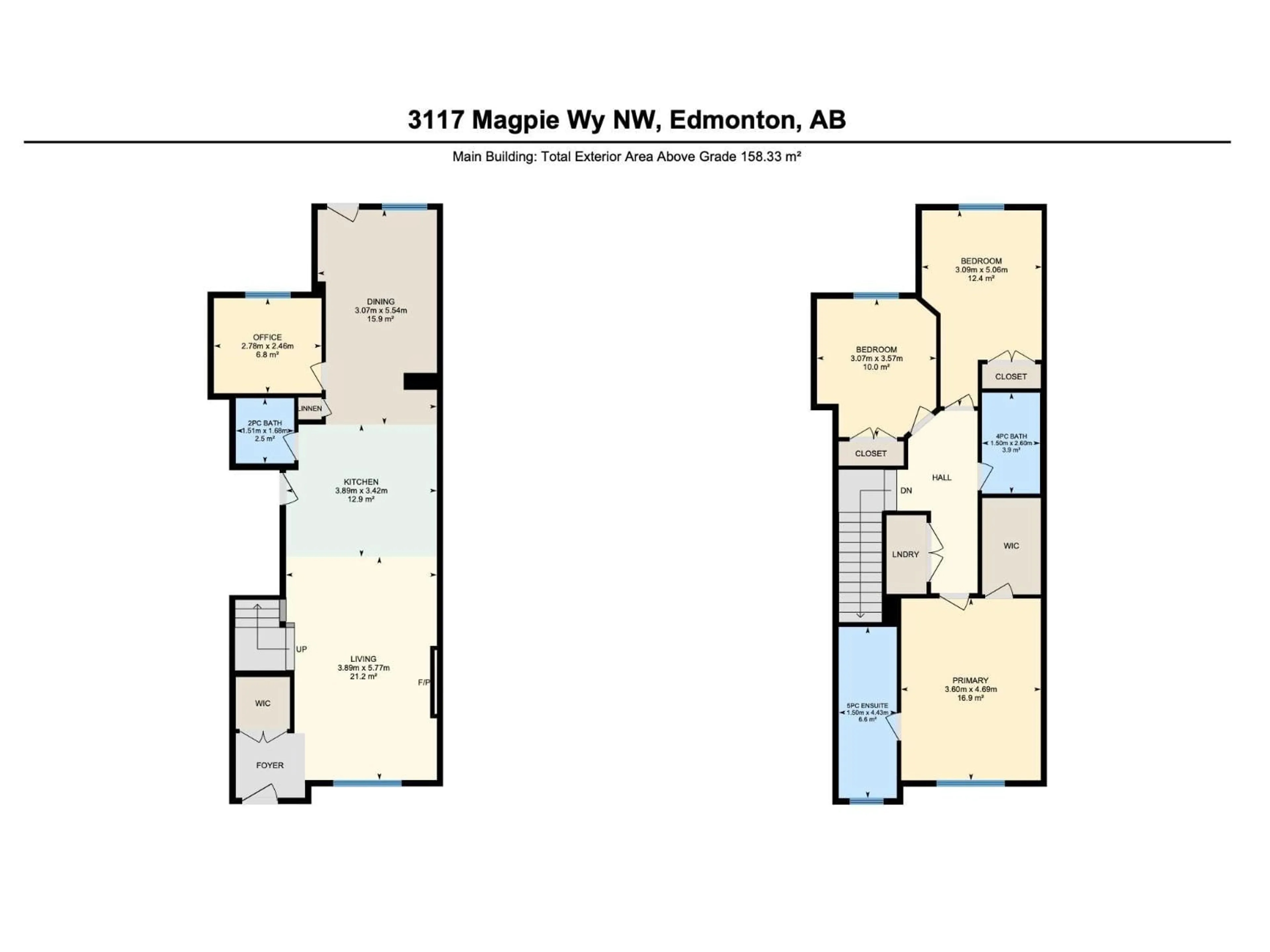 Floor plan for 3117 MAGPIE WY, Edmonton Alberta T5S0V3