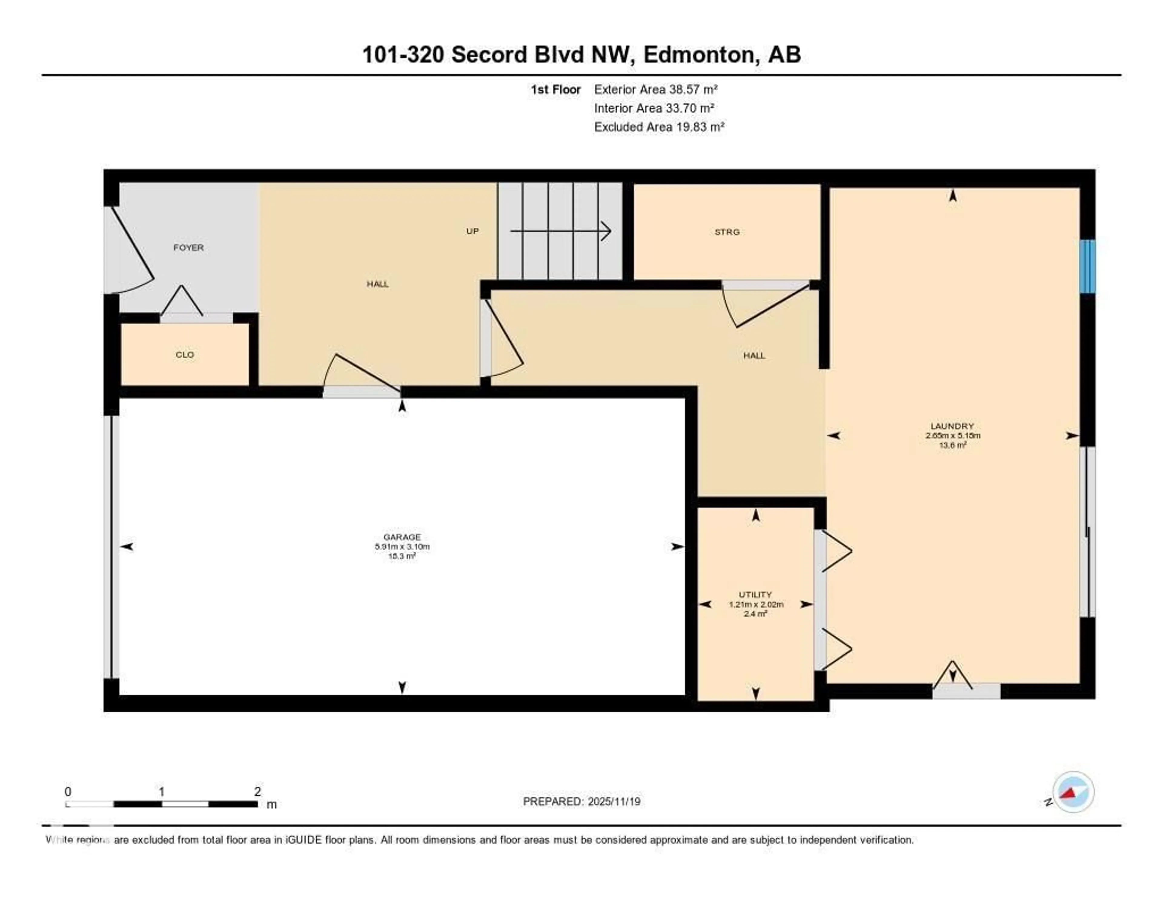 Floor plan for #101 - 320 SECORD BV, Edmonton Alberta T5T7E8
