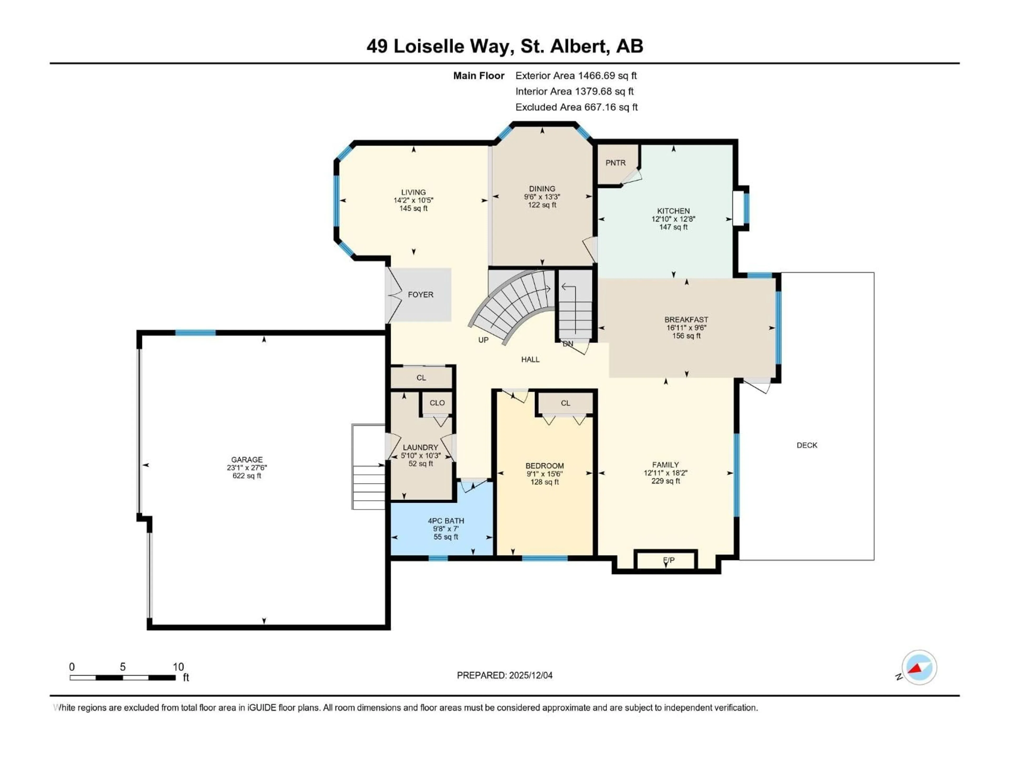 Floor plan for 49 LOISELLE WY, St. Albert Alberta T8N3V7