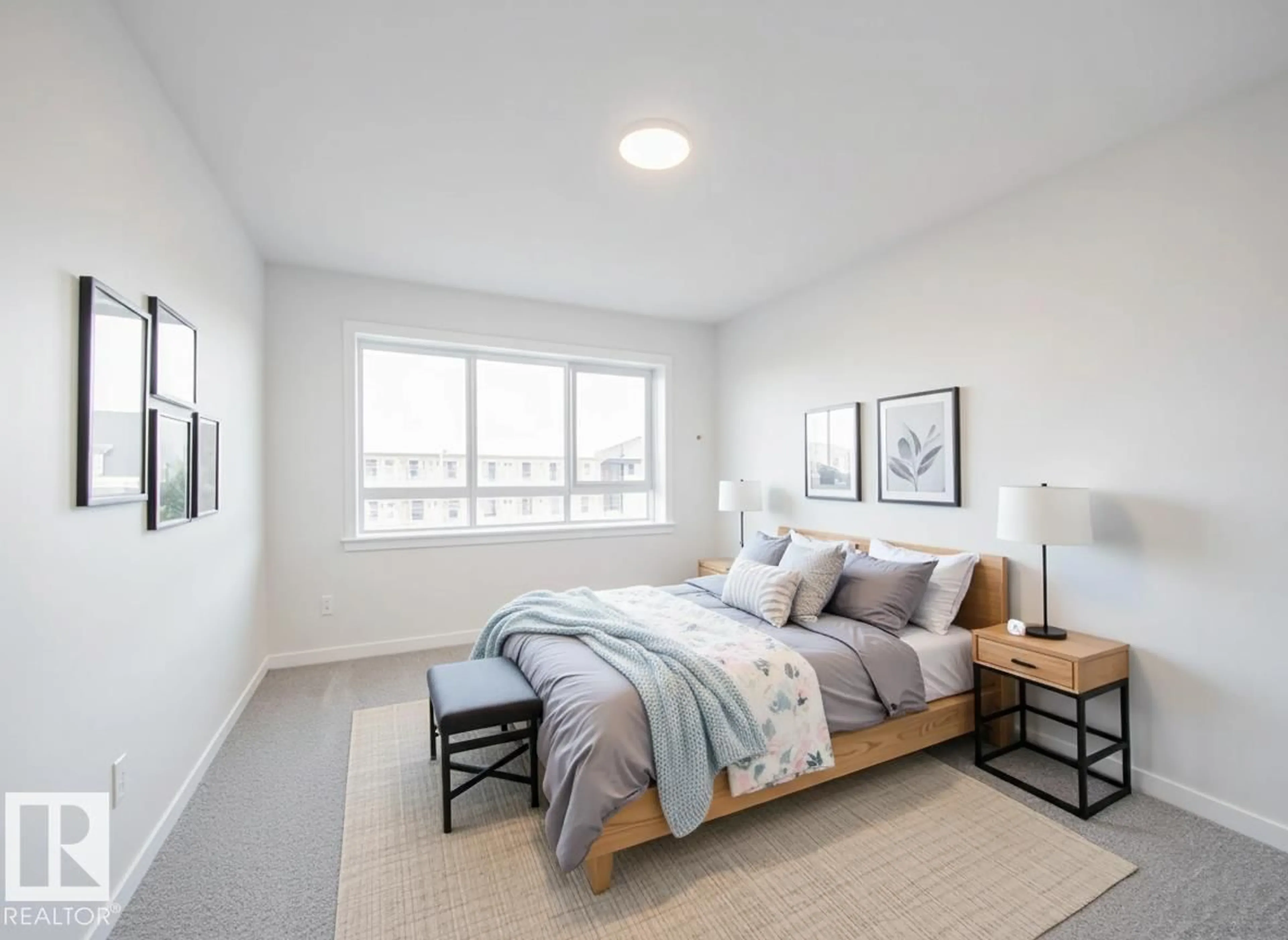 Bedroom with bed, unknown for NW - 17436 2 ST, Edmonton Alberta T5Y4G8