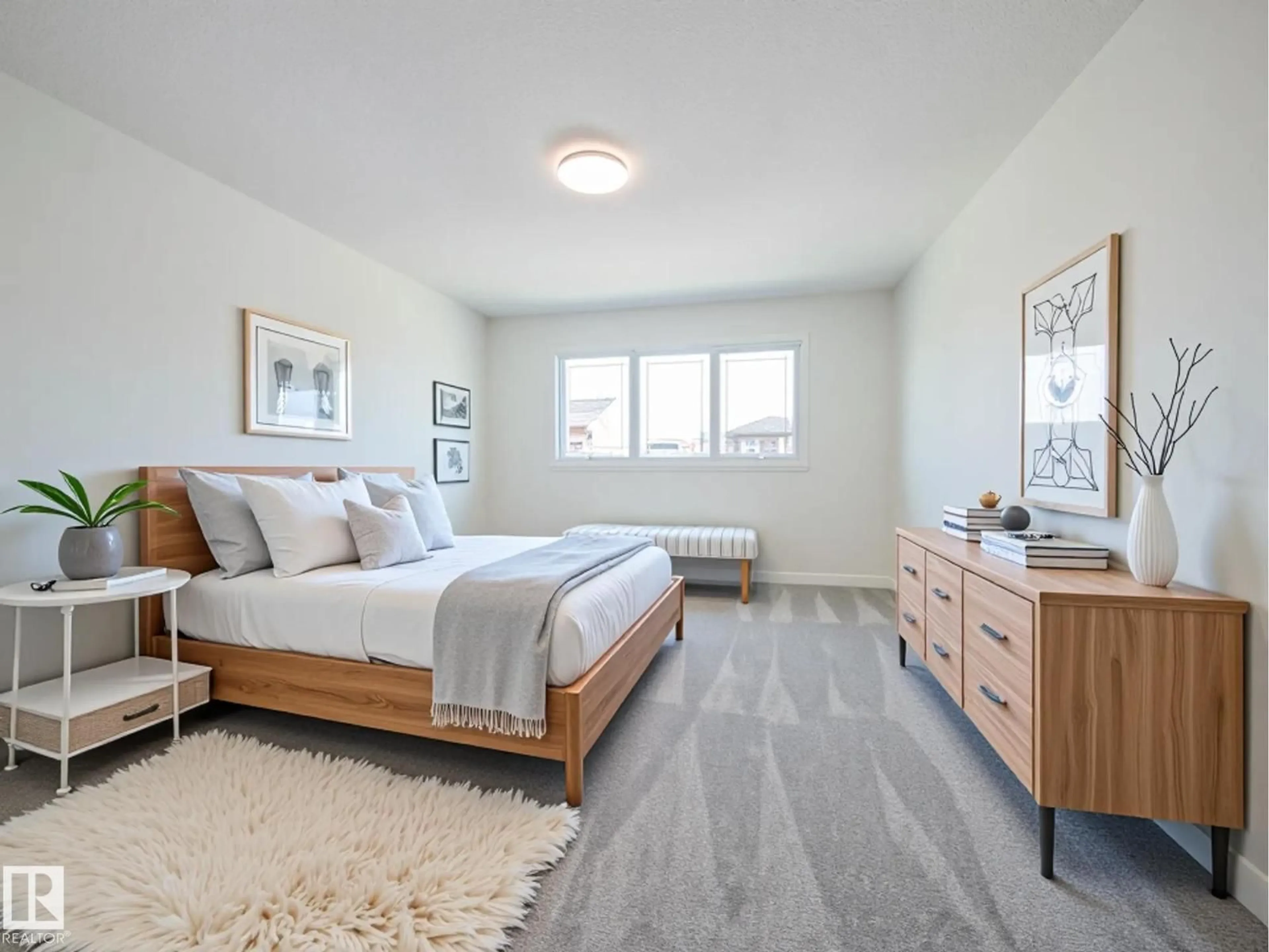 Bedroom with bed, unknown for NW - 17435 2 ST, Edmonton Alberta T5Y4G6