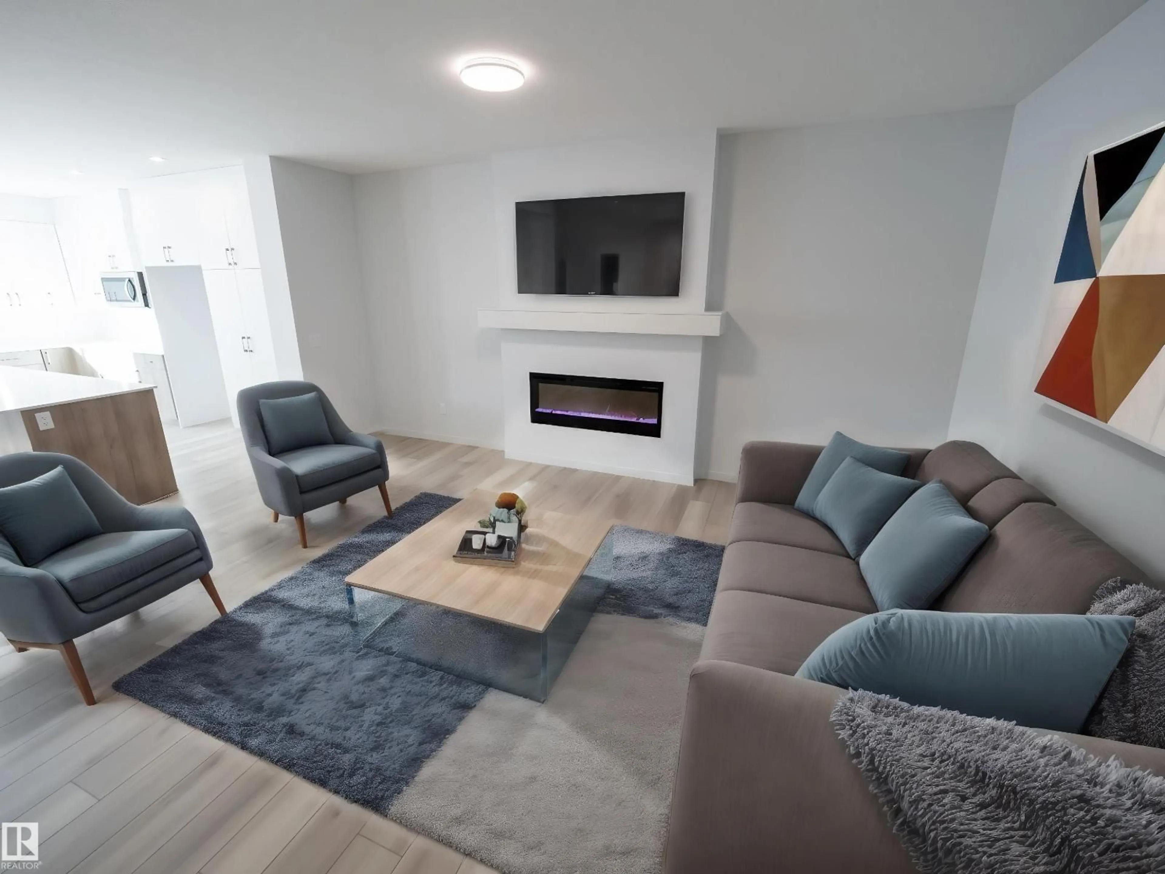 Living room with furniture, unknown for NE - 17527 7 ST, Edmonton Alberta T5Y4K3