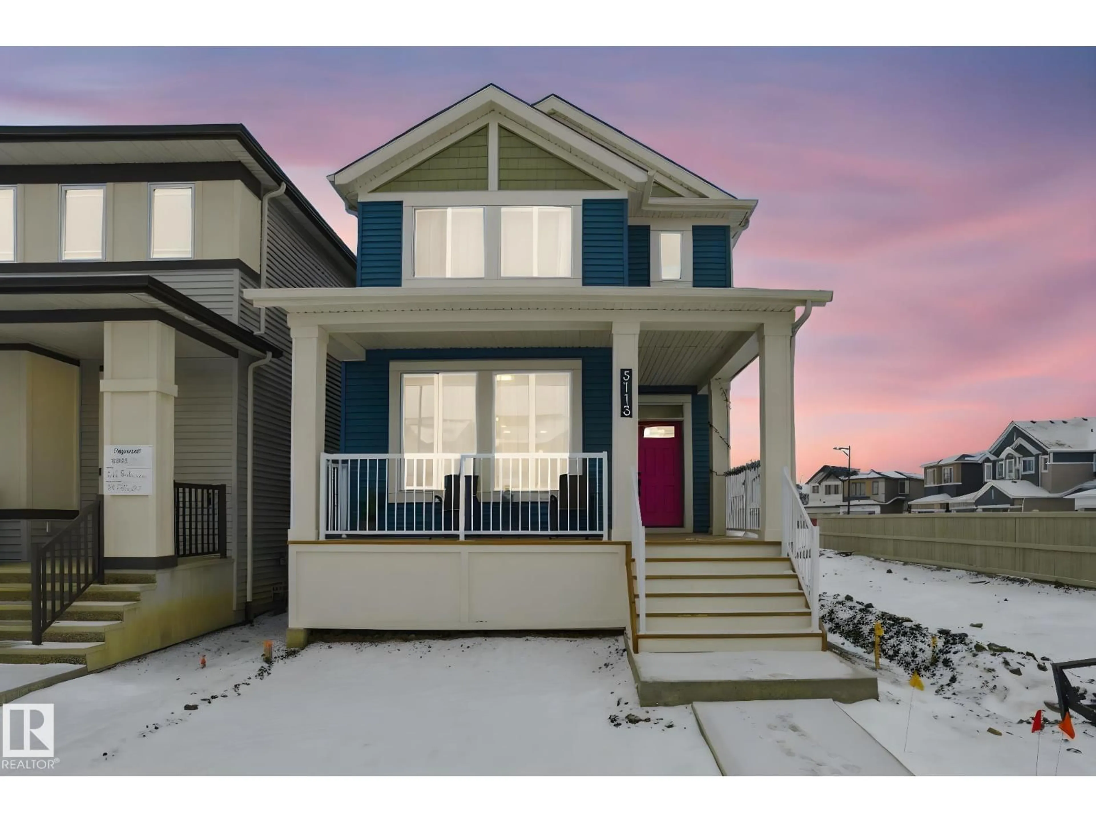 Home with vinyl exterior material, street for 5113 PARC REUNIS WAY, Beaumont Alberta T4X3E4