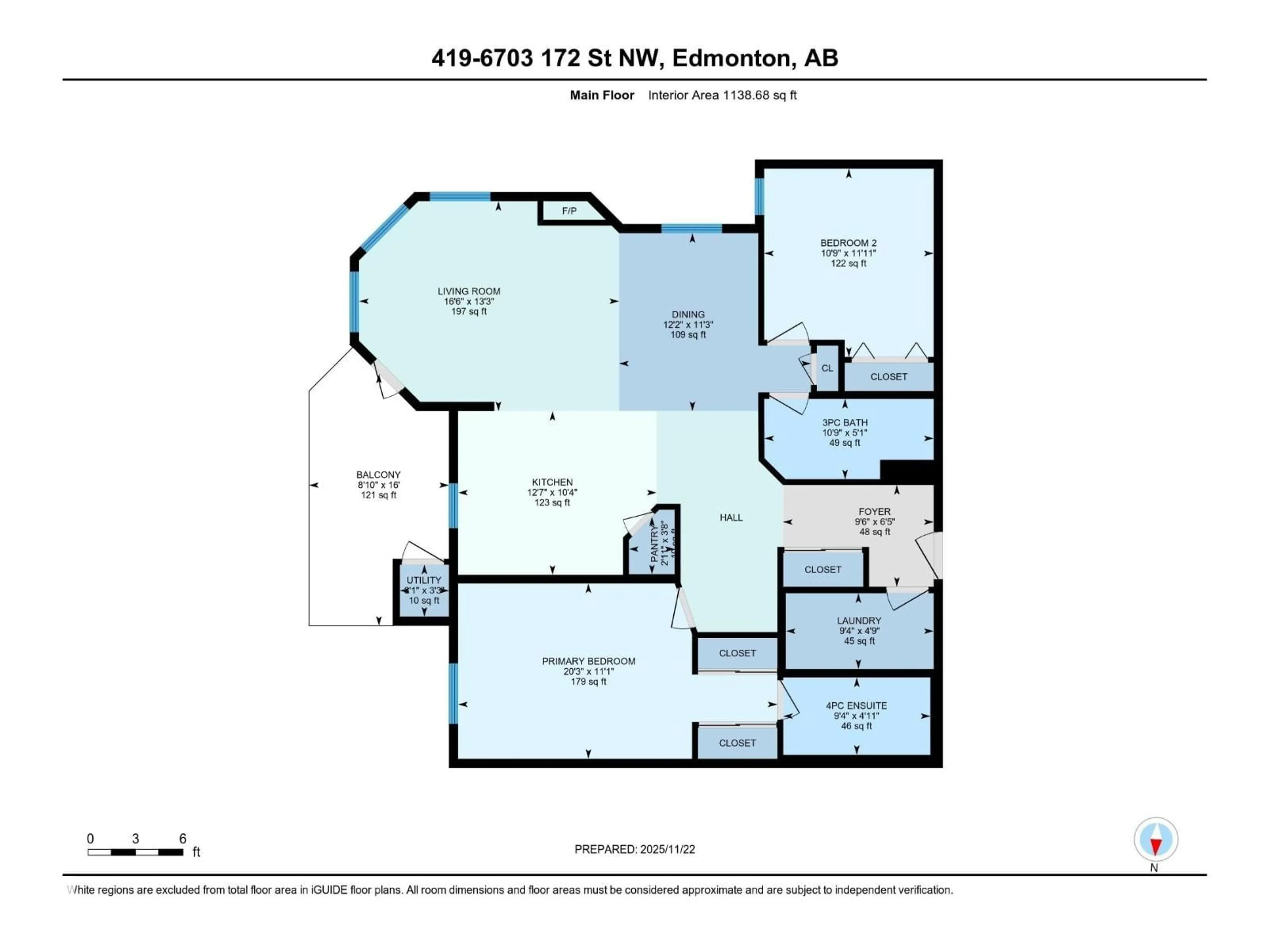 Floor plan for #419 - 6703 172 ST NW, Edmonton Alberta T5T6H9