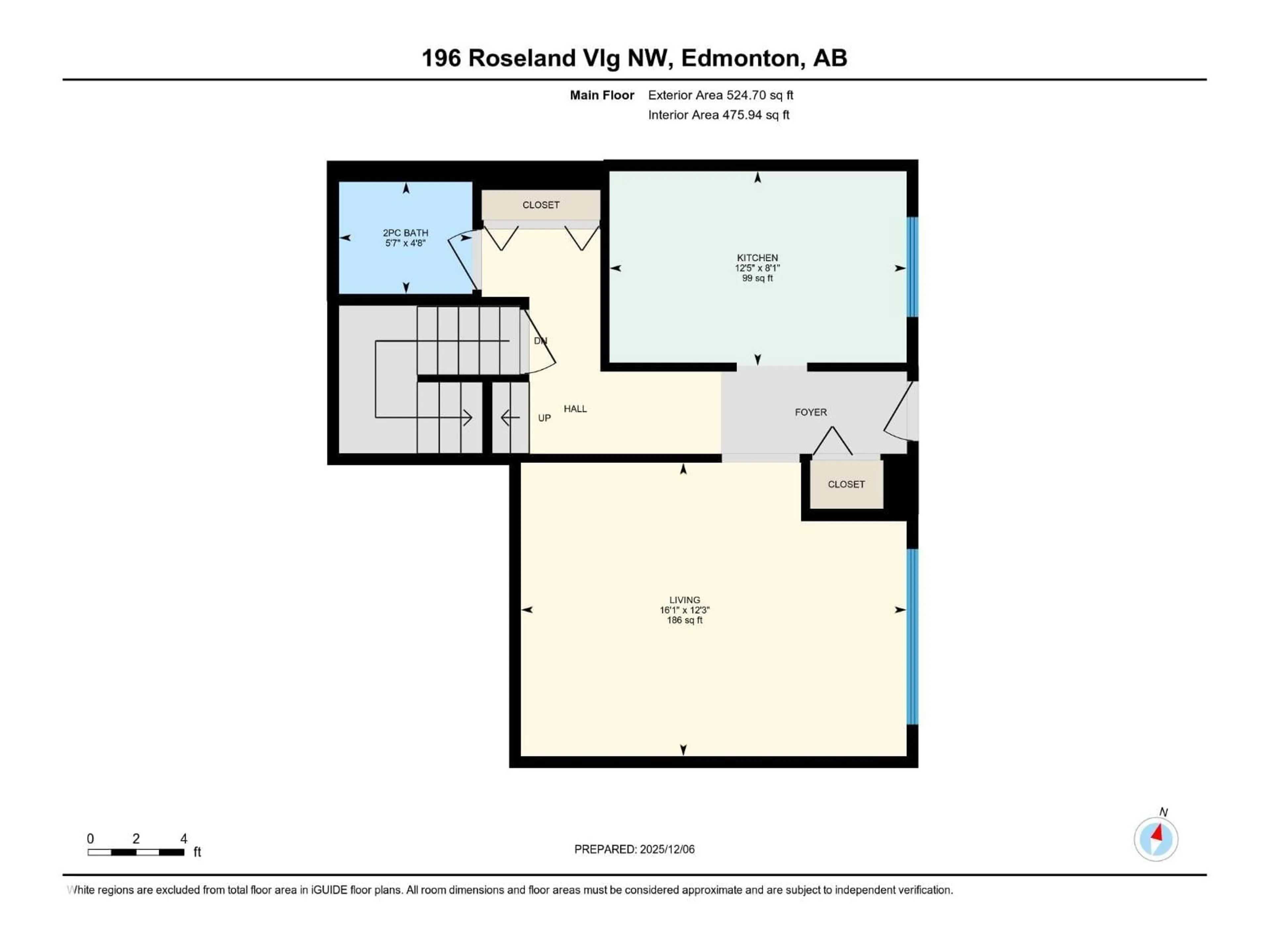 Floor plan for NW - 196 ROSELAND VG, Edmonton Alberta T5E5R6
