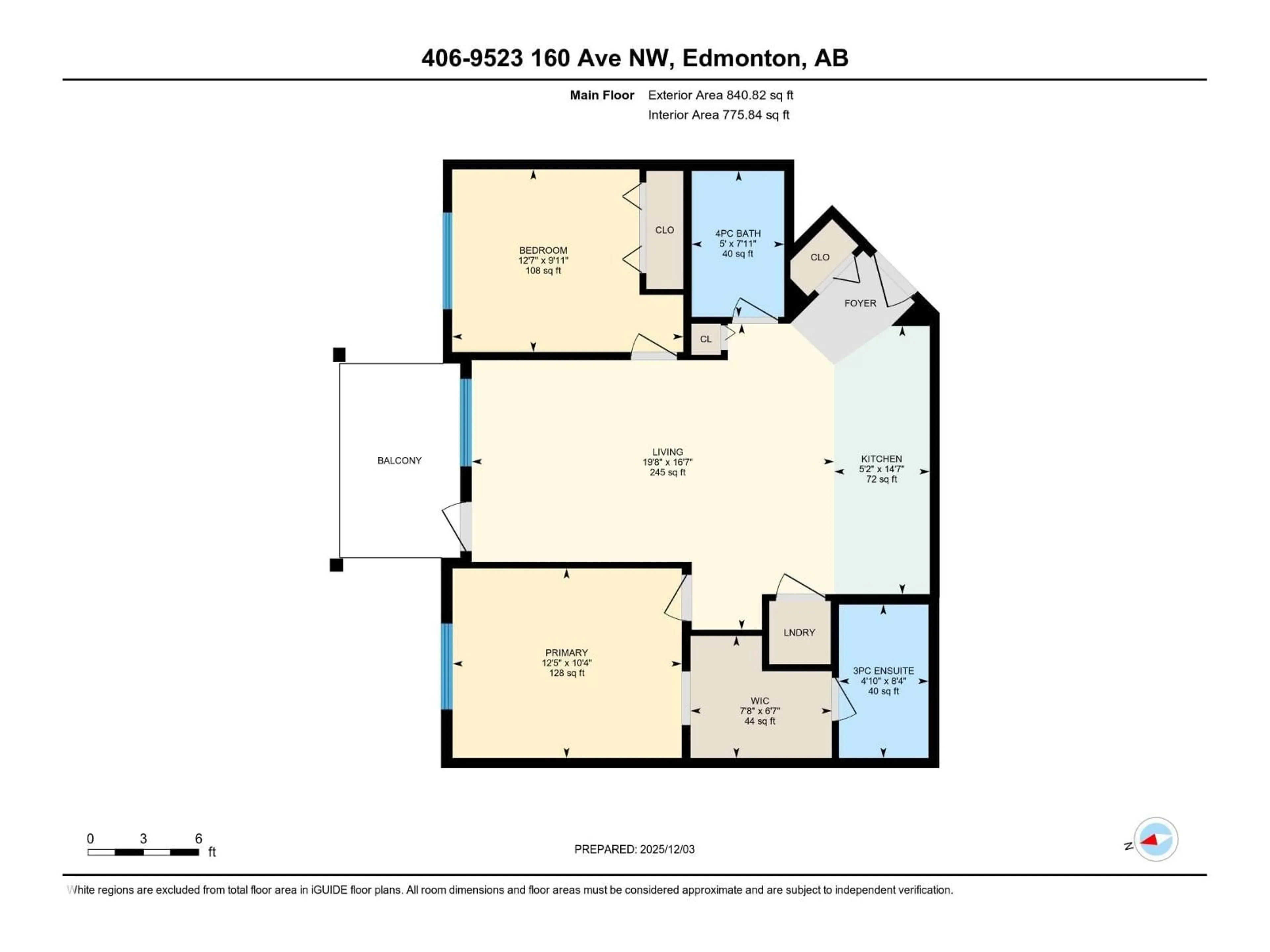 Floor plan for #406 - 9523 160 AV, Edmonton Alberta T5Z0N1