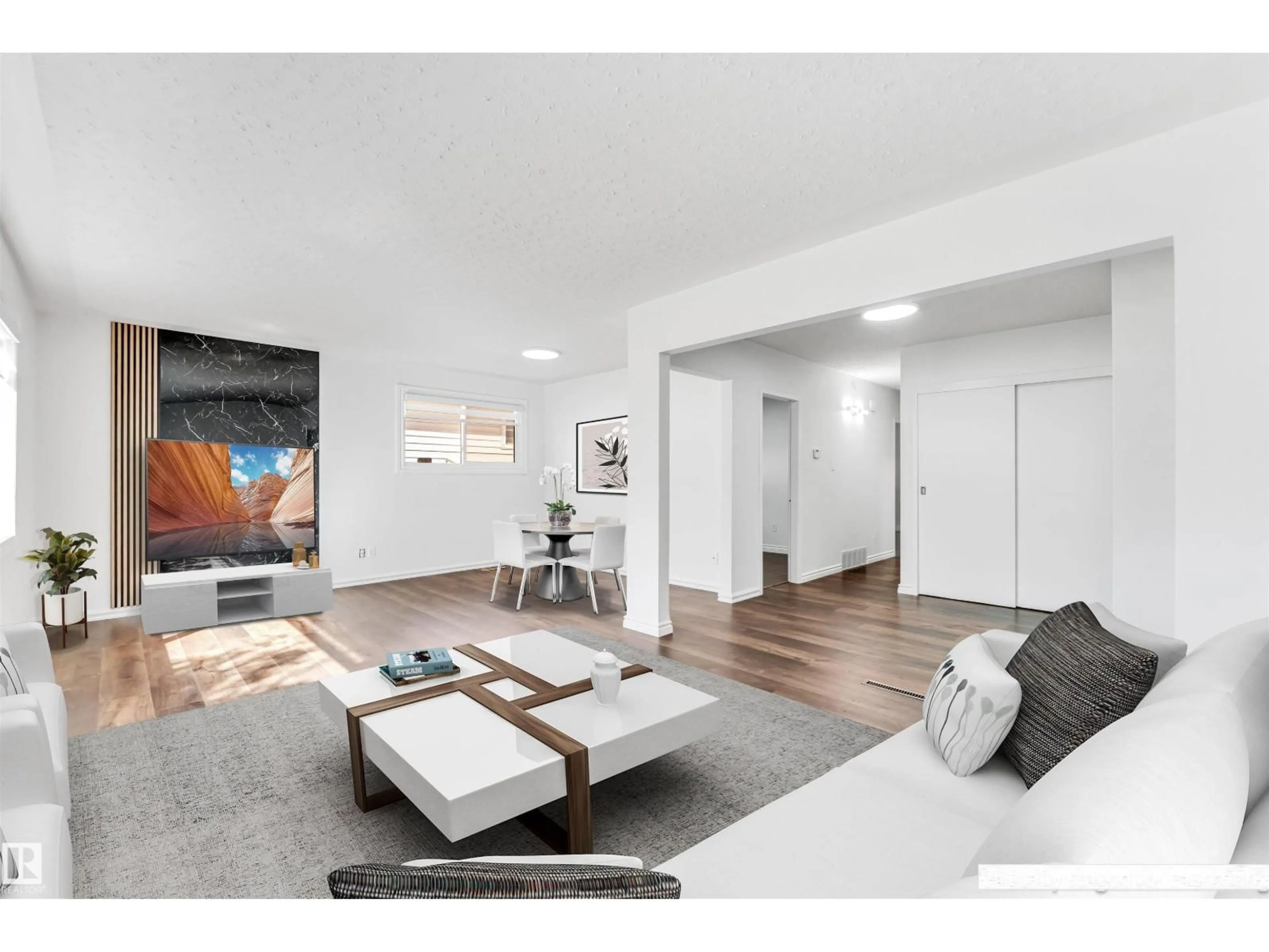 Living room with furniture, unknown for NW - 13316 136 AV, Edmonton Alberta T5L4B3