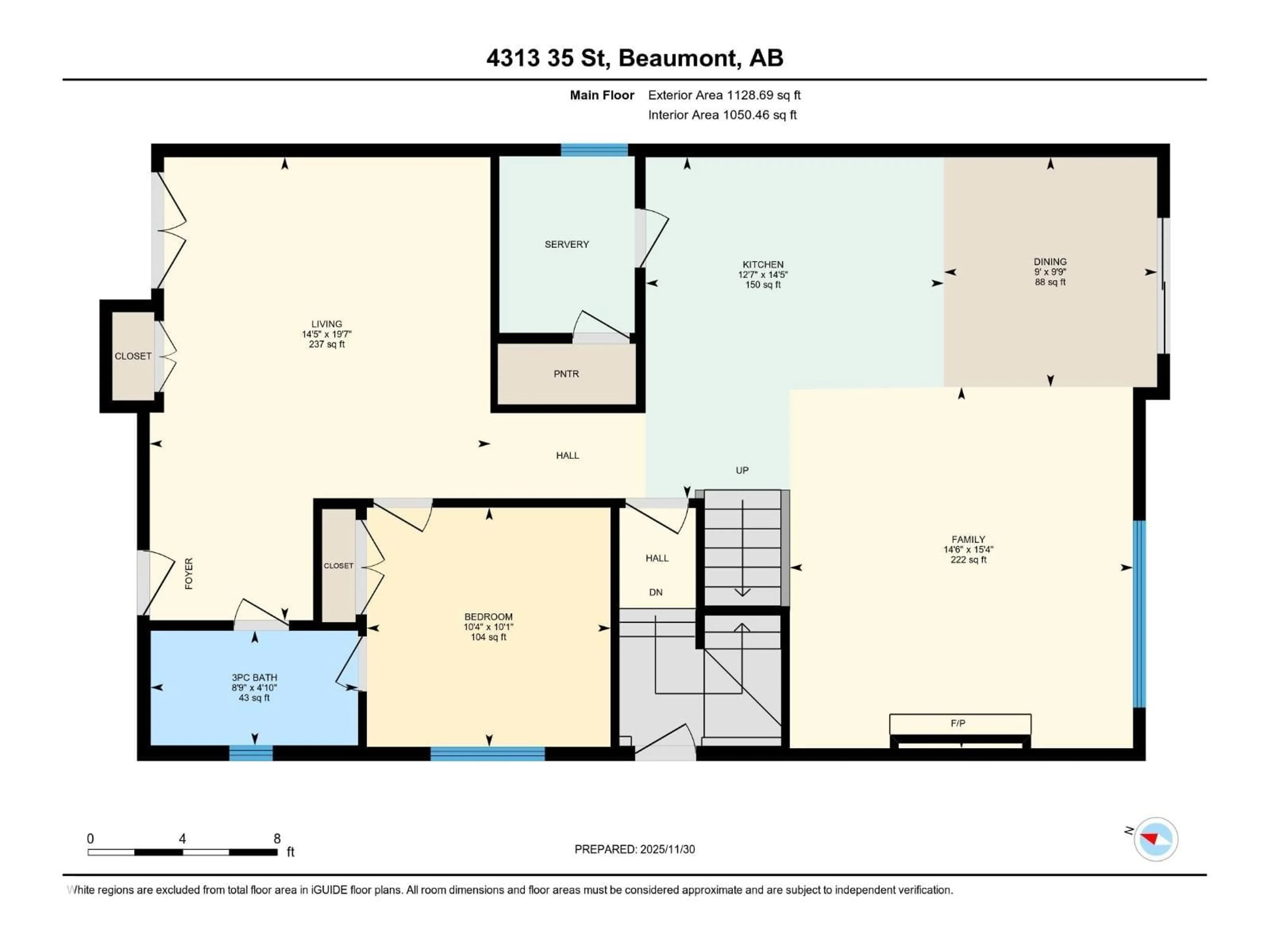 Floor plan for 4313 35 ST, Beaumont Alberta T4X3G6