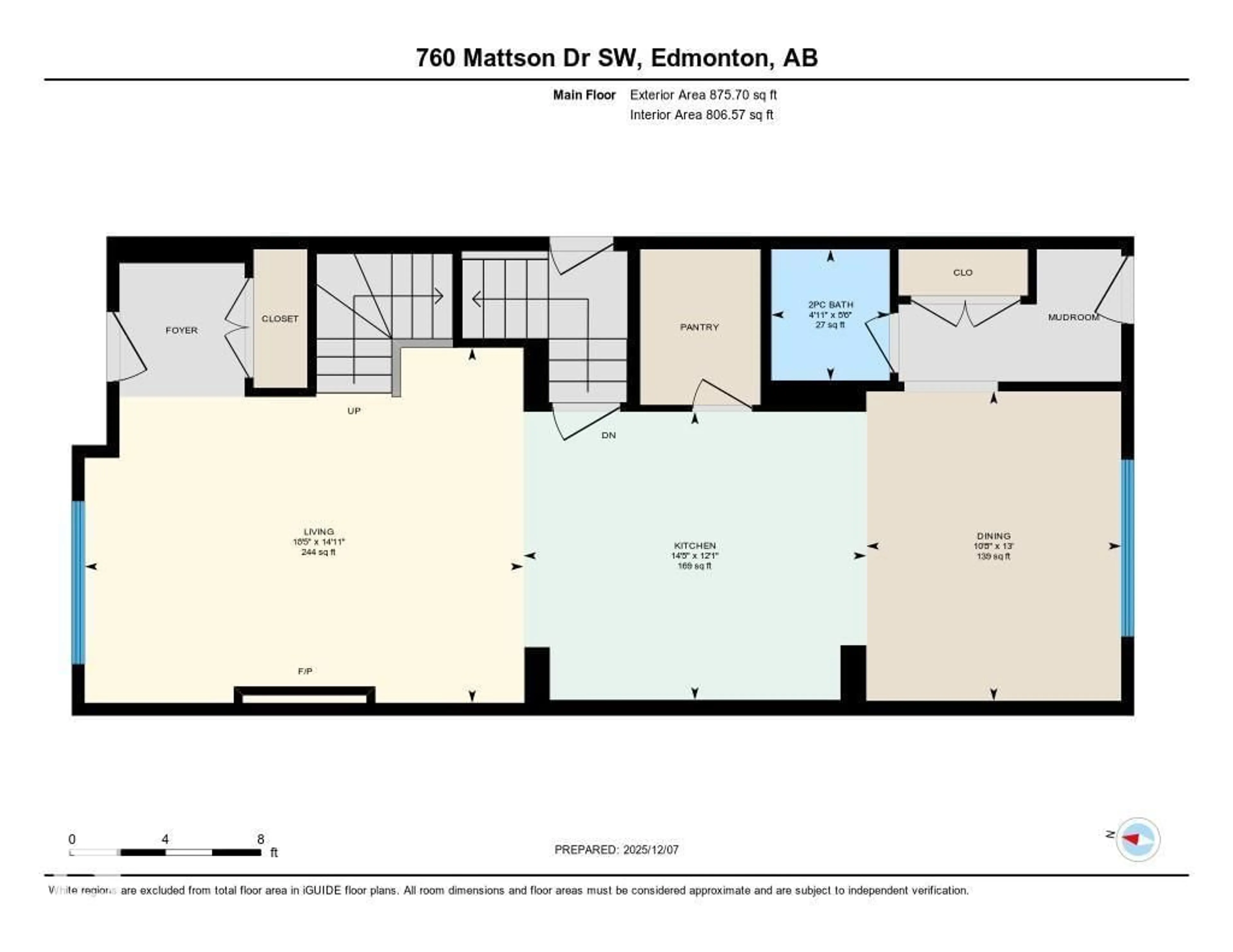 Floor plan for 760 MATTSON DR, Edmonton Alberta T6X1A3