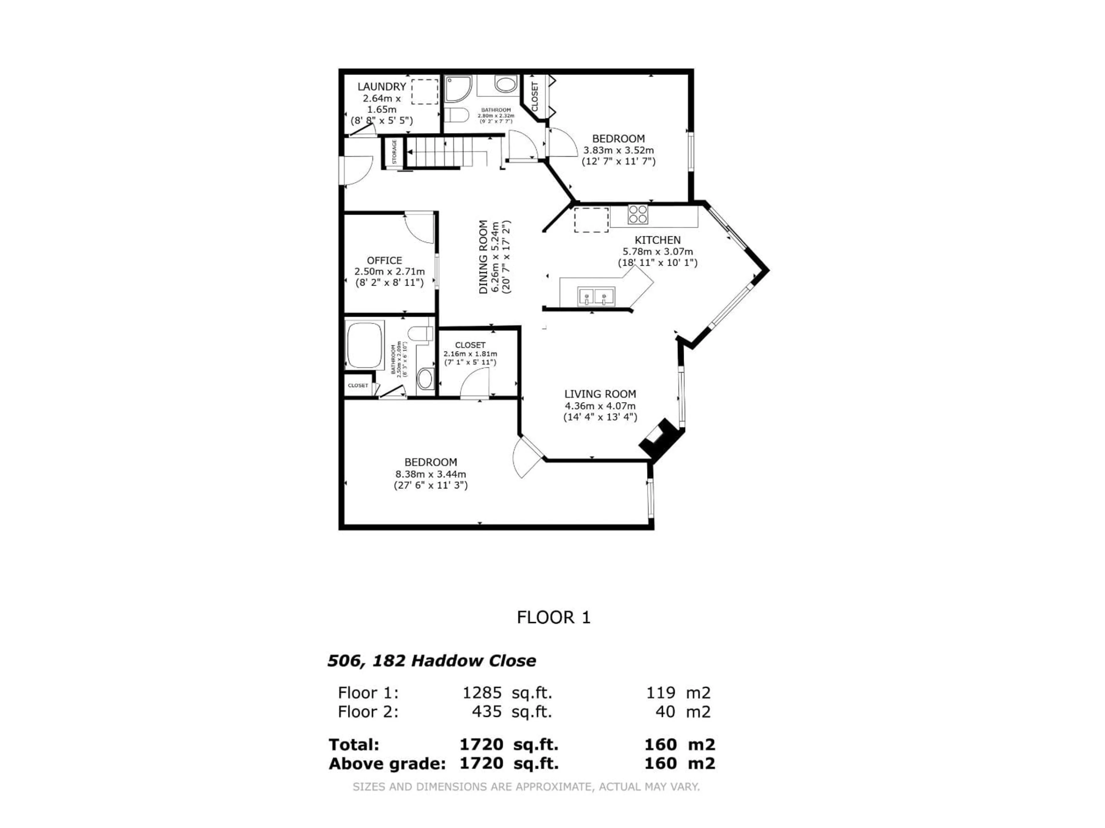 Floor plan for 506 - 182 HADDOW CL, Edmonton Alberta T6R2V1