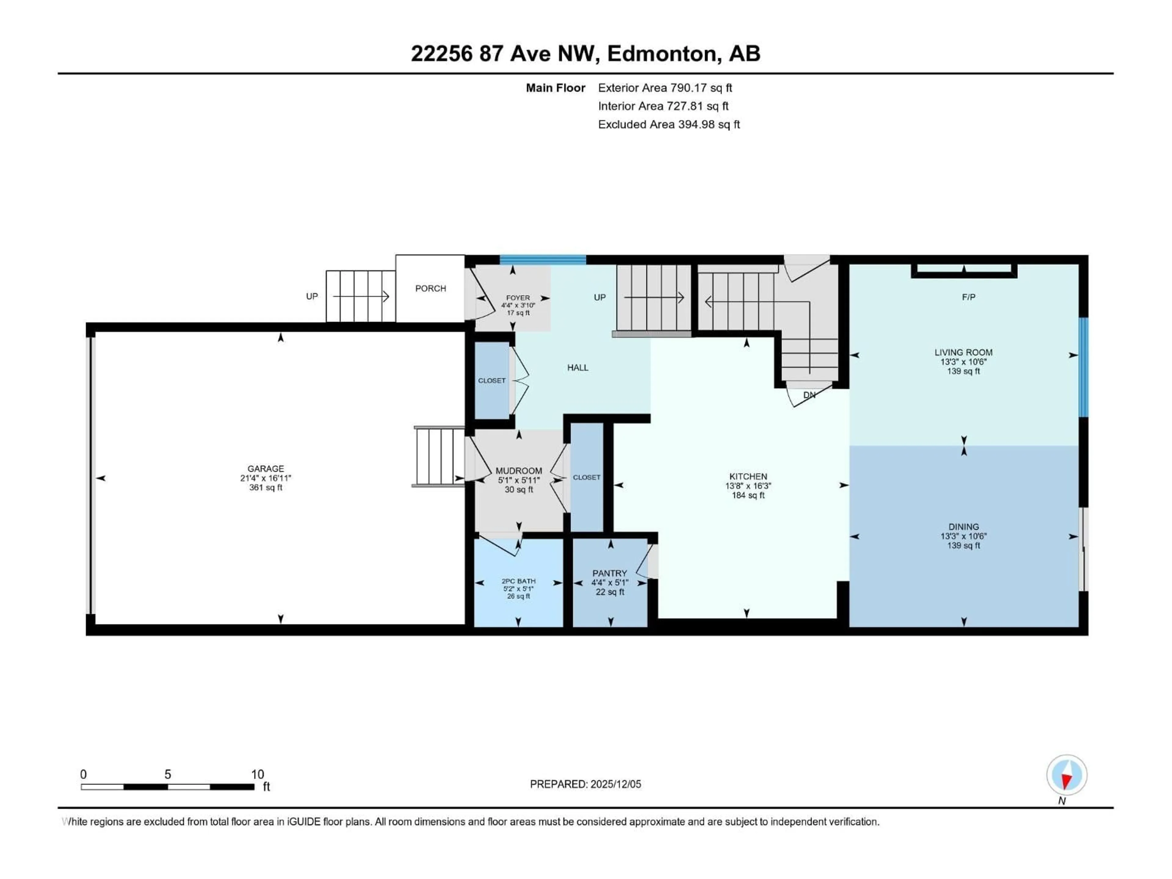Floor plan for 22556 87 AV, Edmonton Alberta T5T7H8