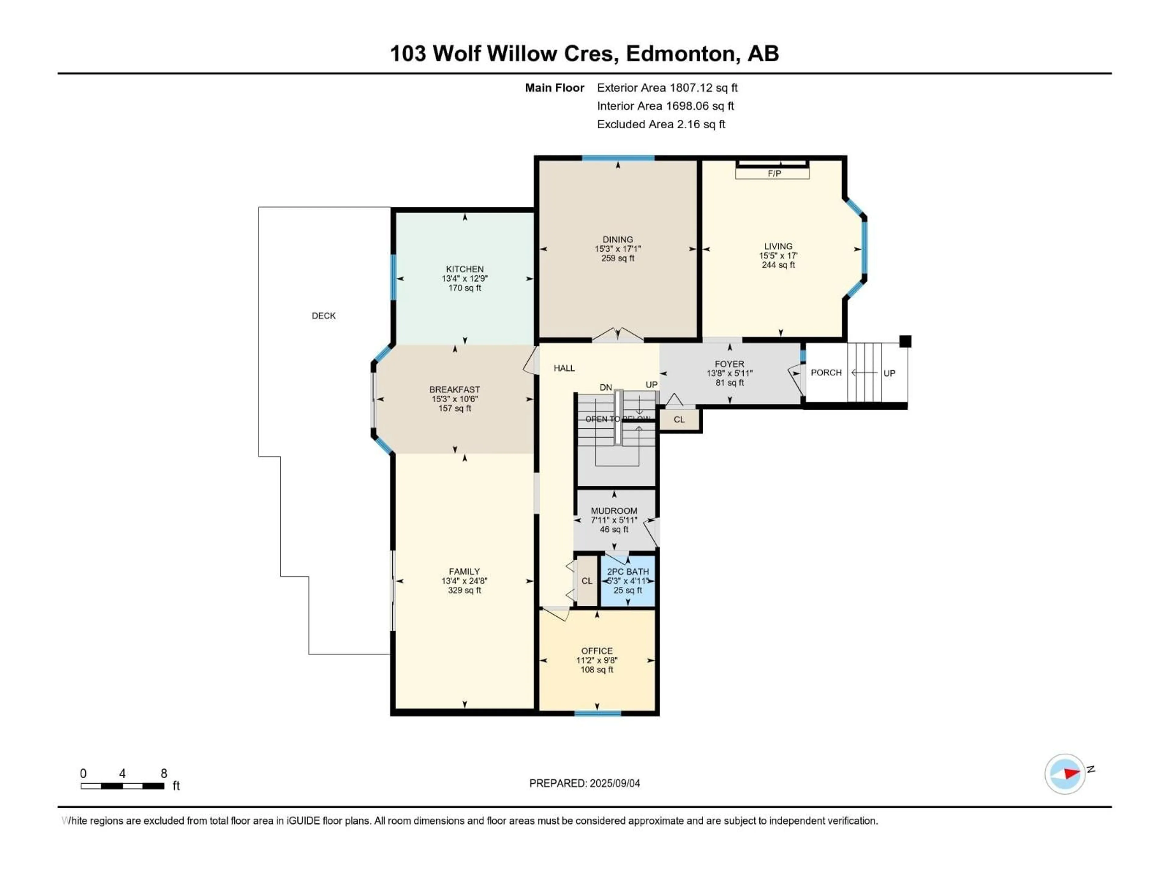 Floor plan for 103 WOLF WILLOW CR, Edmonton Alberta T5T1T1