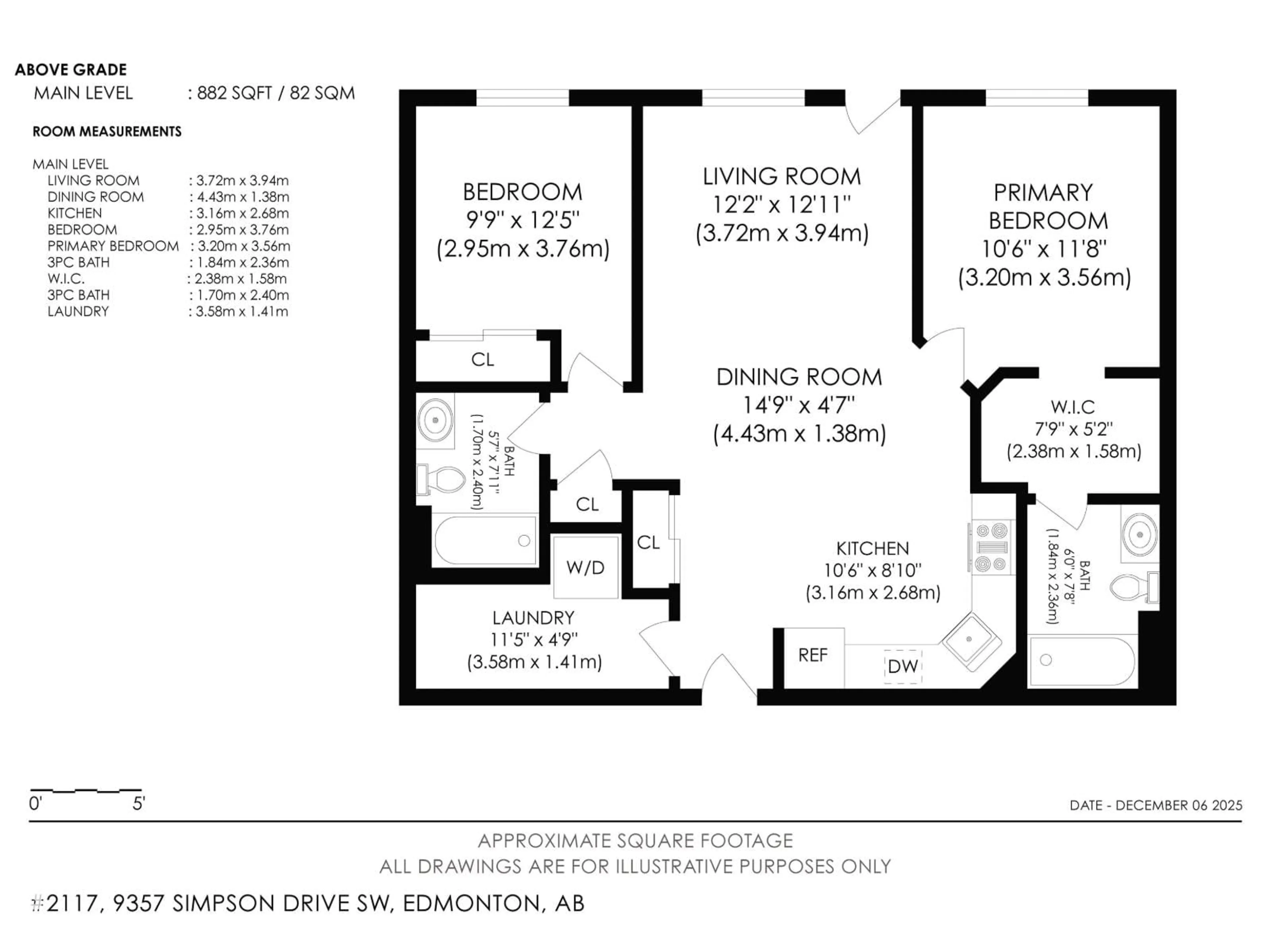 Floor plan for 9357 - 2117 SIMPSON DR, Edmonton Alberta T6R0N3