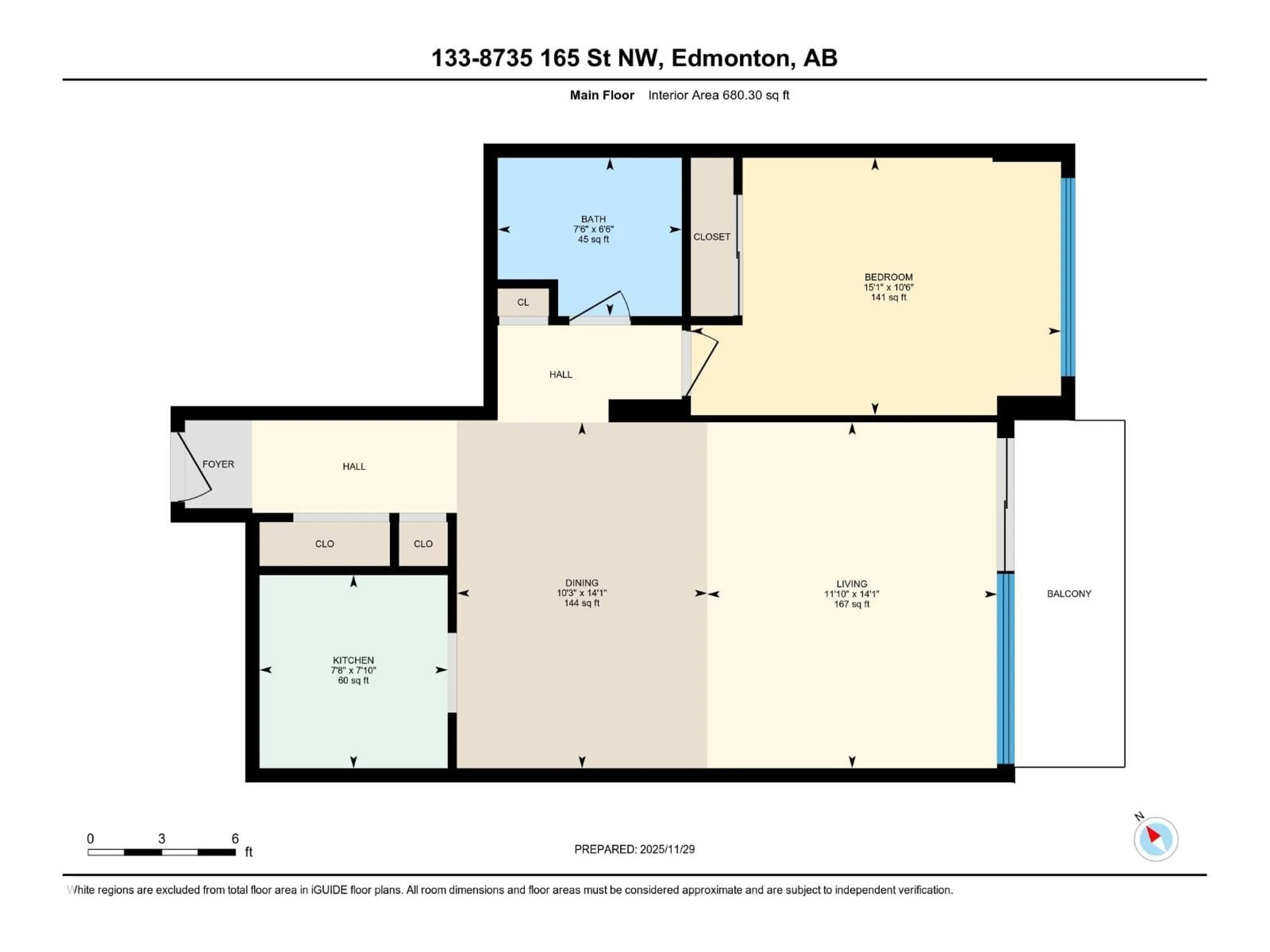 Floor plan for 133 - 8735 165 ST, Edmonton Alberta T5R2R6