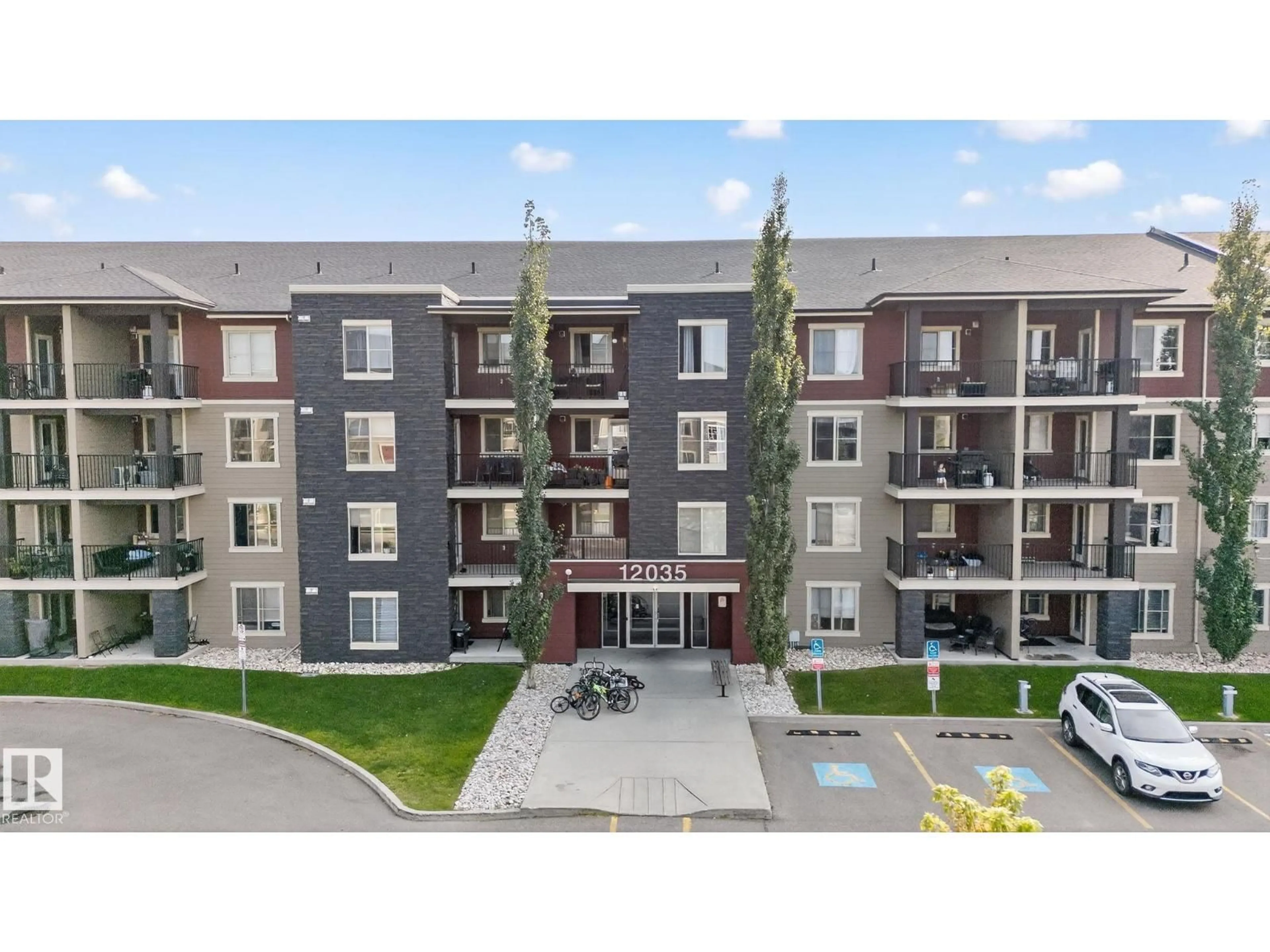 A pic from outside/outdoor area/front of a property/back of a property/a pic from drone, building for #414 - 12035 22 AV, Edmonton Alberta T6W2X9