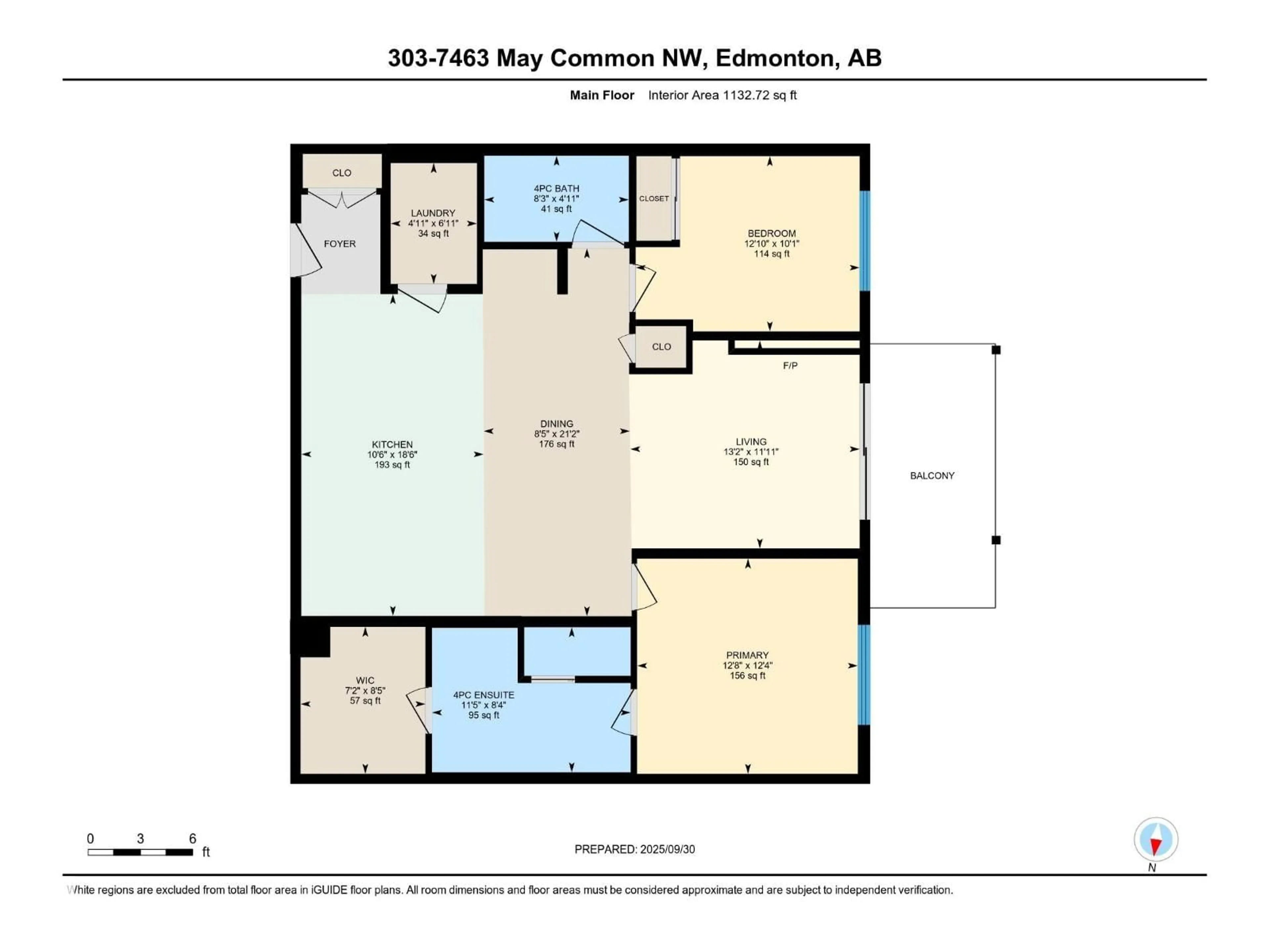 Floor plan for #303 - 7463 MAY CM, Edmonton Alberta T6R0X1