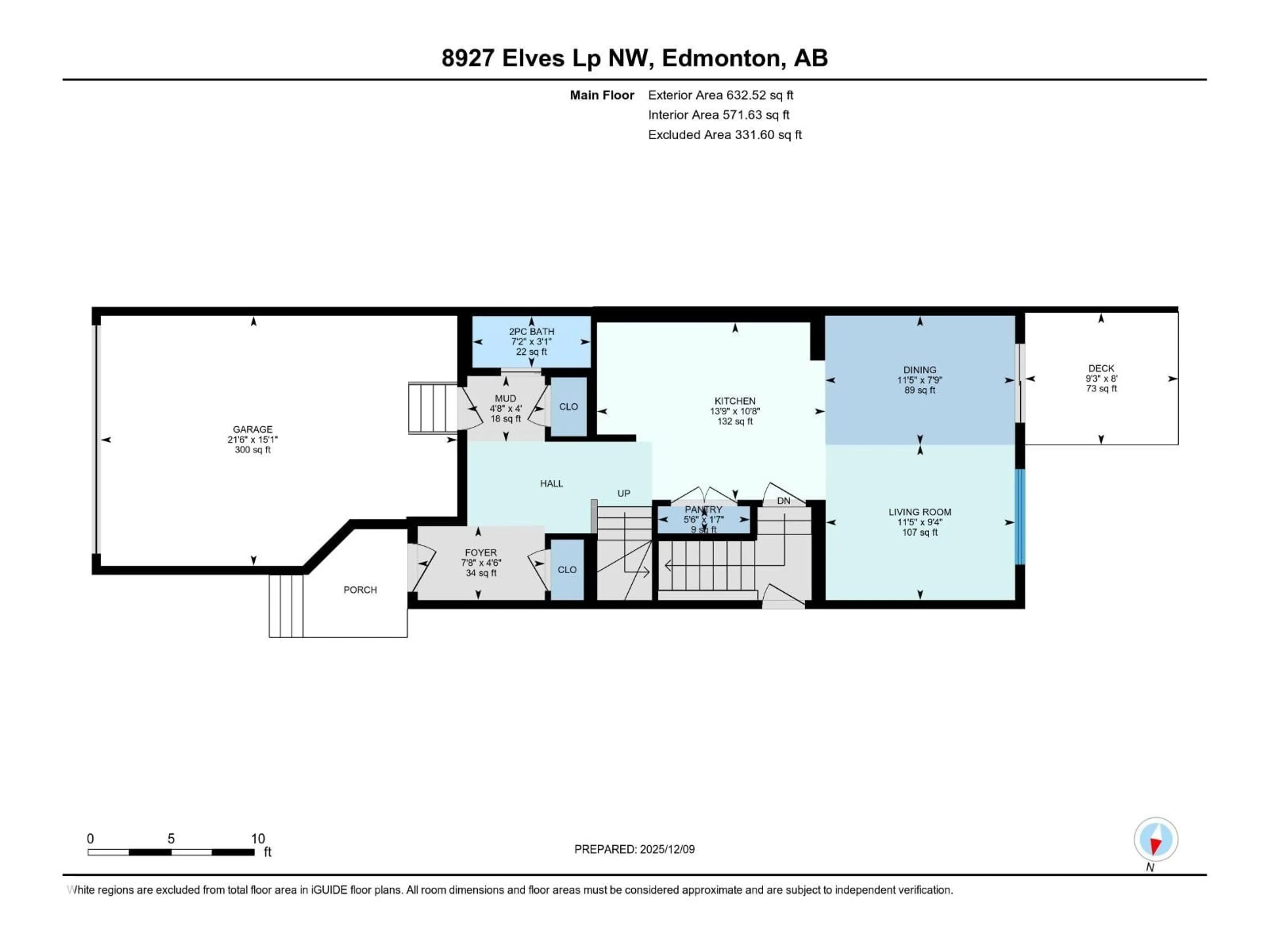 Floor plan for 8927 ELVES LO, Edmonton Alberta T6M3G3