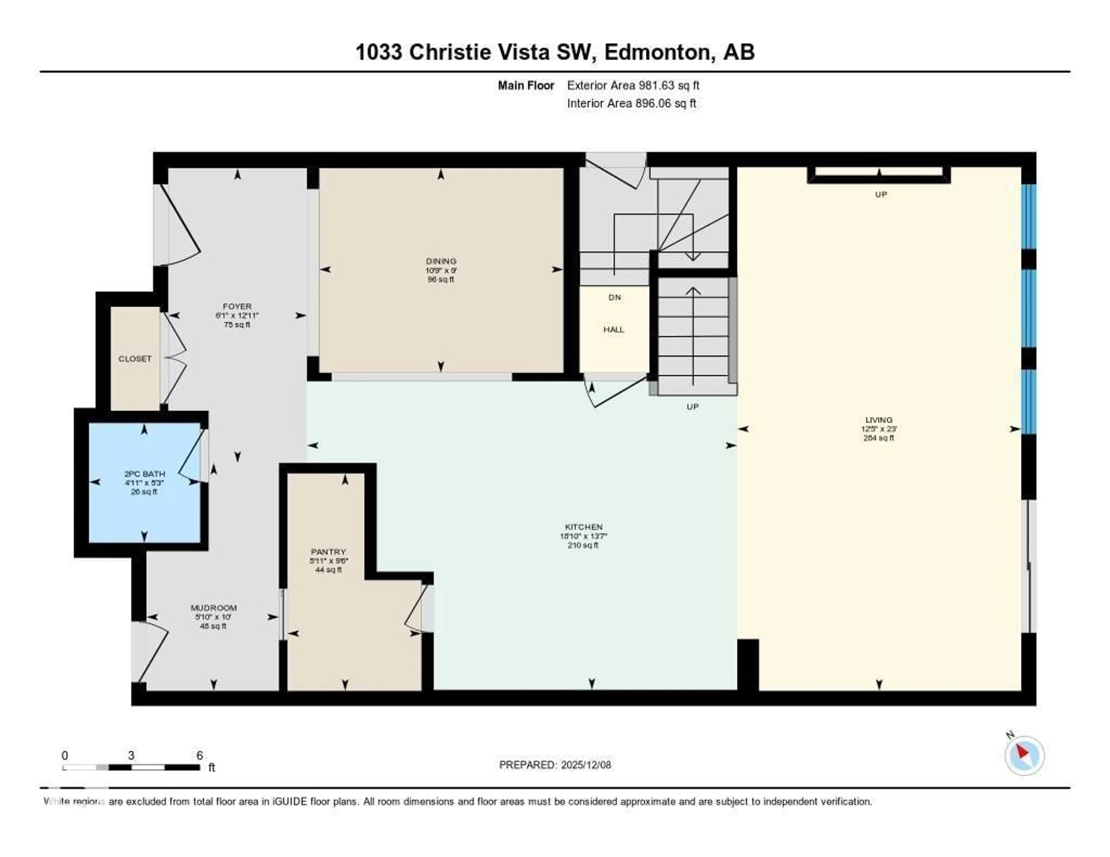 Floor plan for SW - 1033 CHRISTIE VISTA VS, Edmonton Alberta T6W4W8