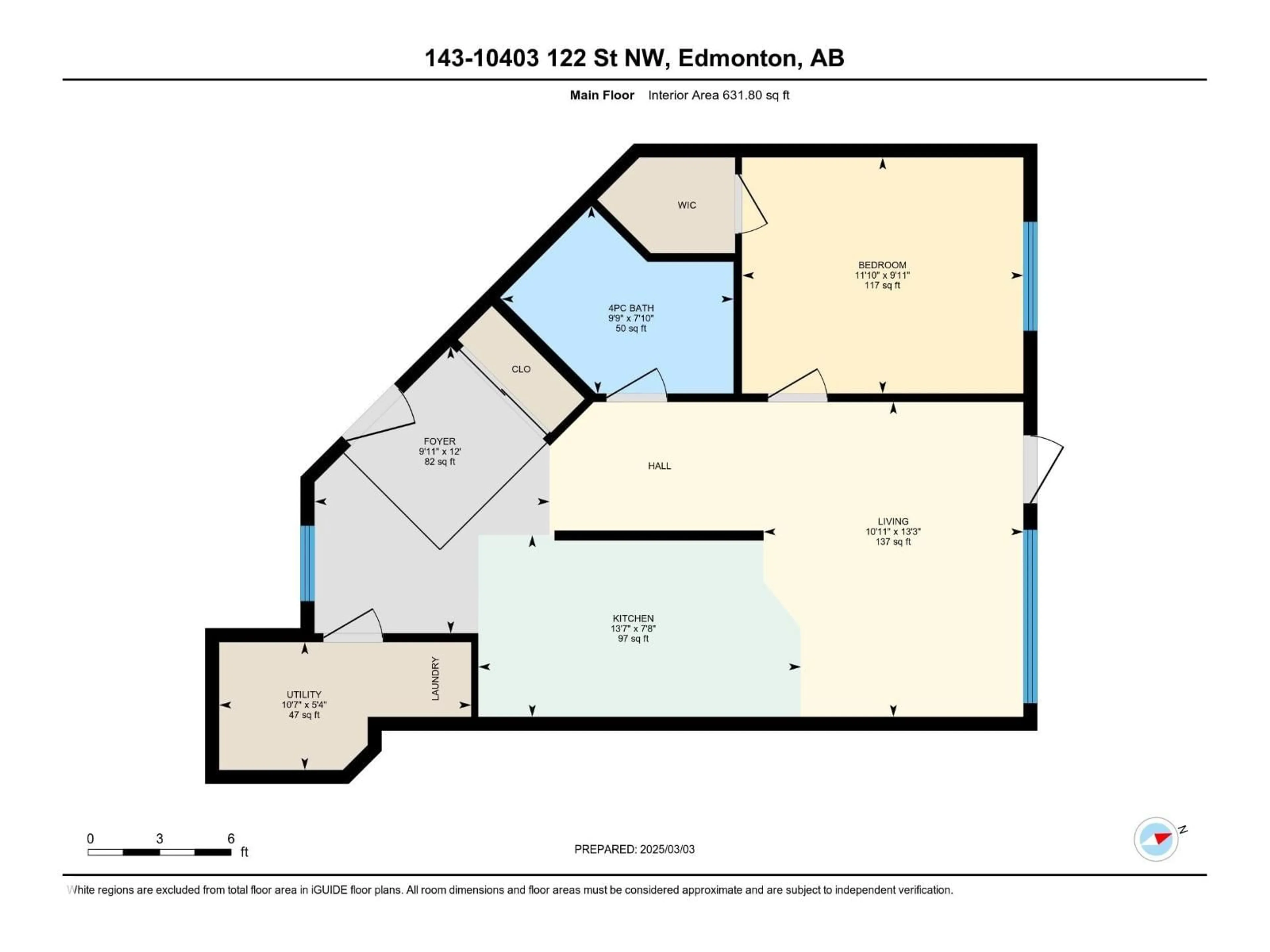 Floor plan for #143 - 10403 122 ST NW, Edmonton Alberta T5N4C1