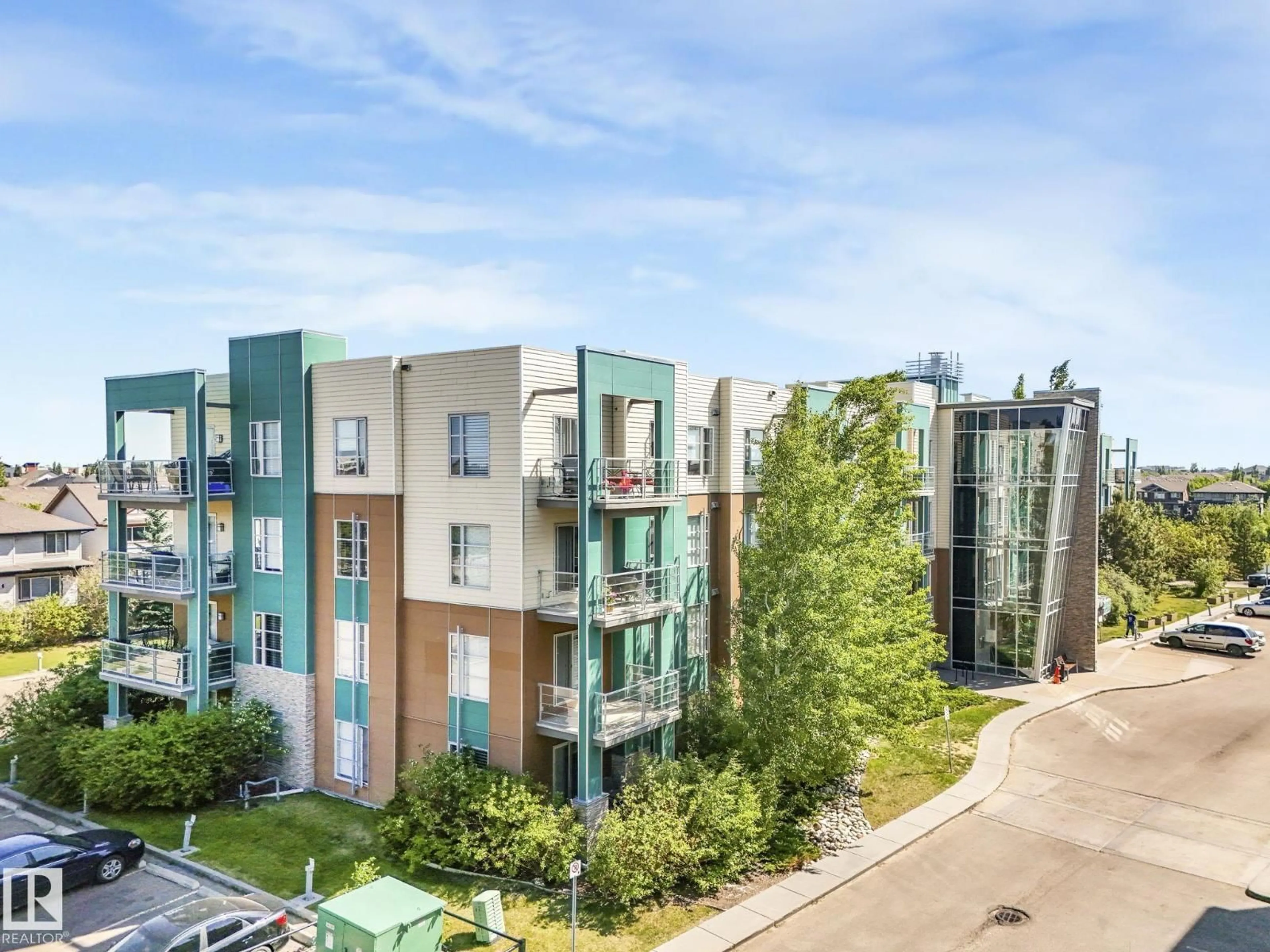 A pic from outside/outdoor area/front of a property/back of a property/a pic from drone, city buildings view from balcony for #416 - 2588 ANDERSON WY, Edmonton Alberta T6W0R2