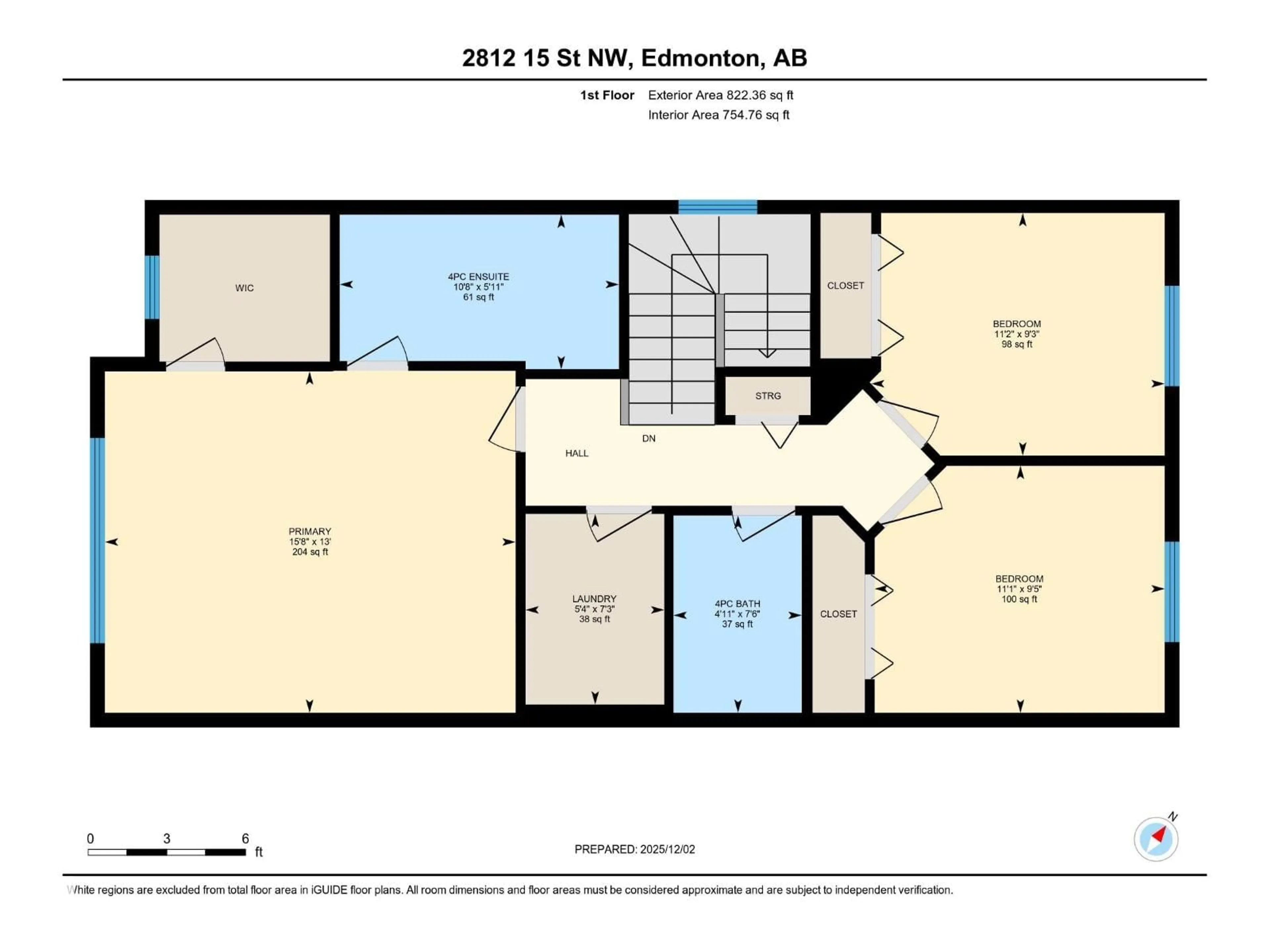 Floor plan for 2812 15 ST, Edmonton Alberta T6T0V5