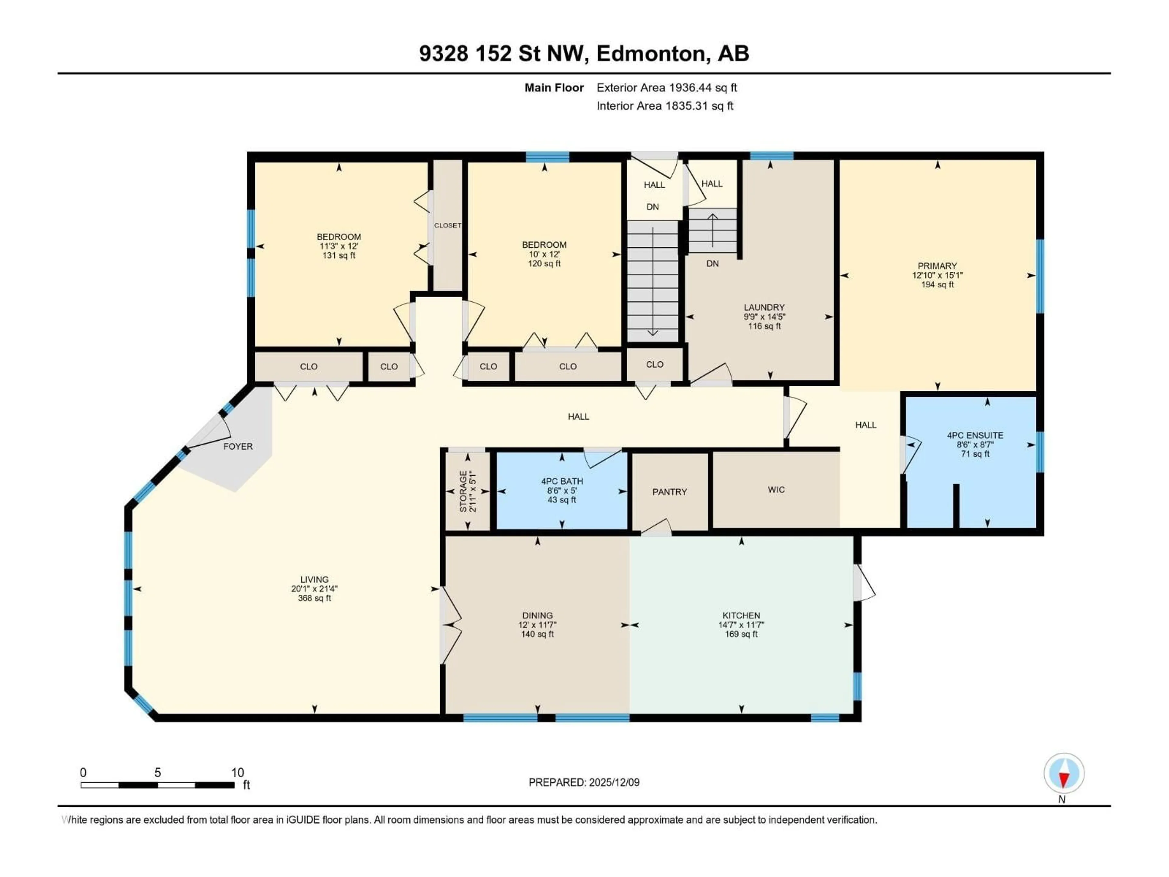 Floor plan for 9328 152 ST, Edmonton Alberta T5R1M9
