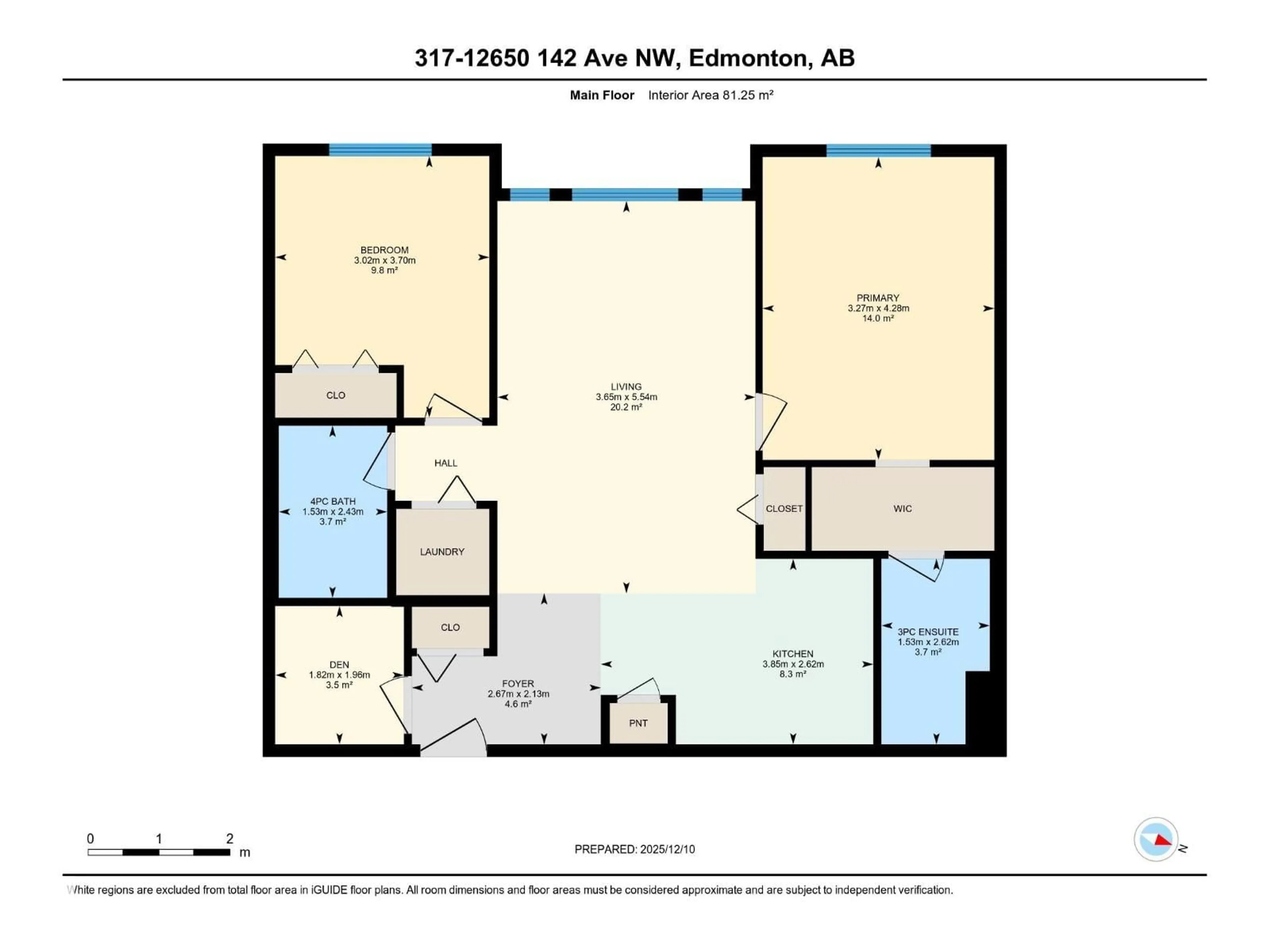 Floor plan for NW - 317 12650 142 AV, Edmonton Alberta T6V1M2