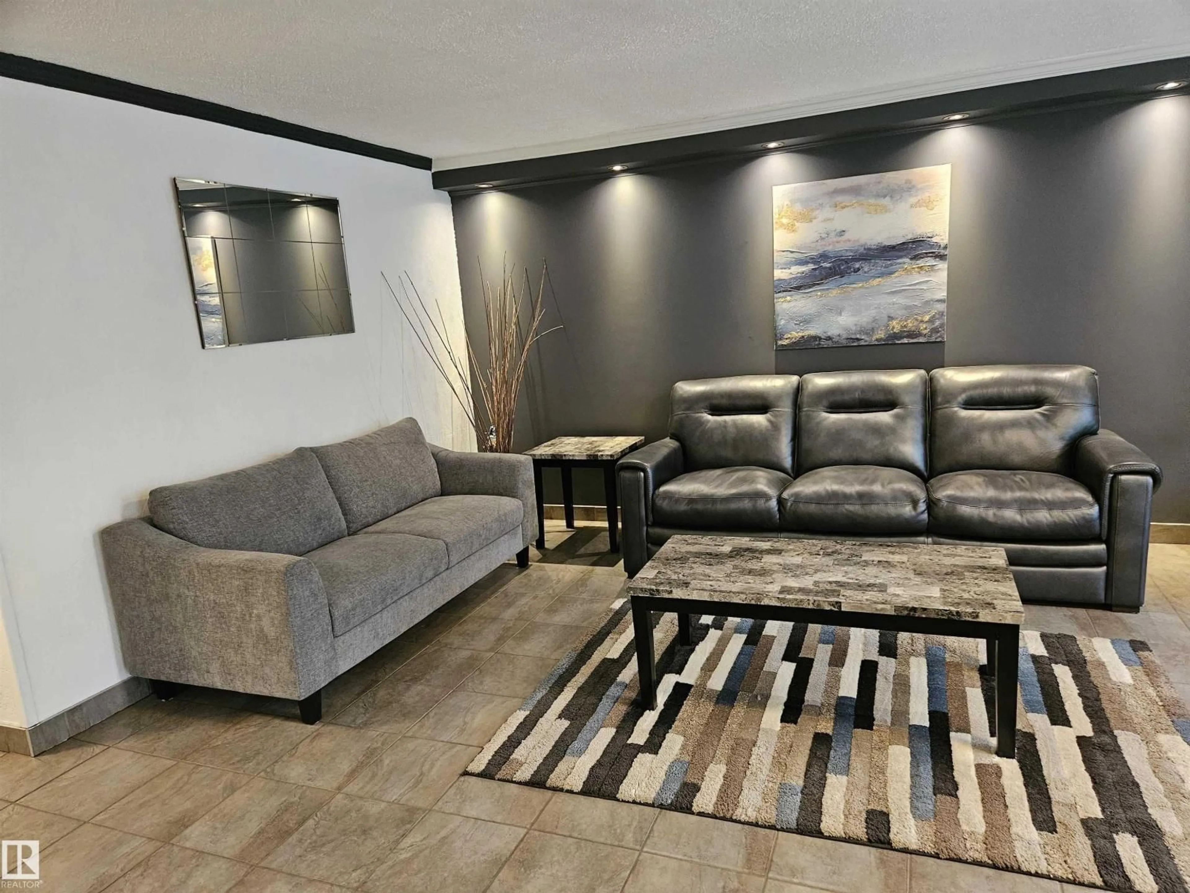 Living room with furniture, unknown for #1403 - 9816 112 ST, Edmonton Alberta T5K1L5