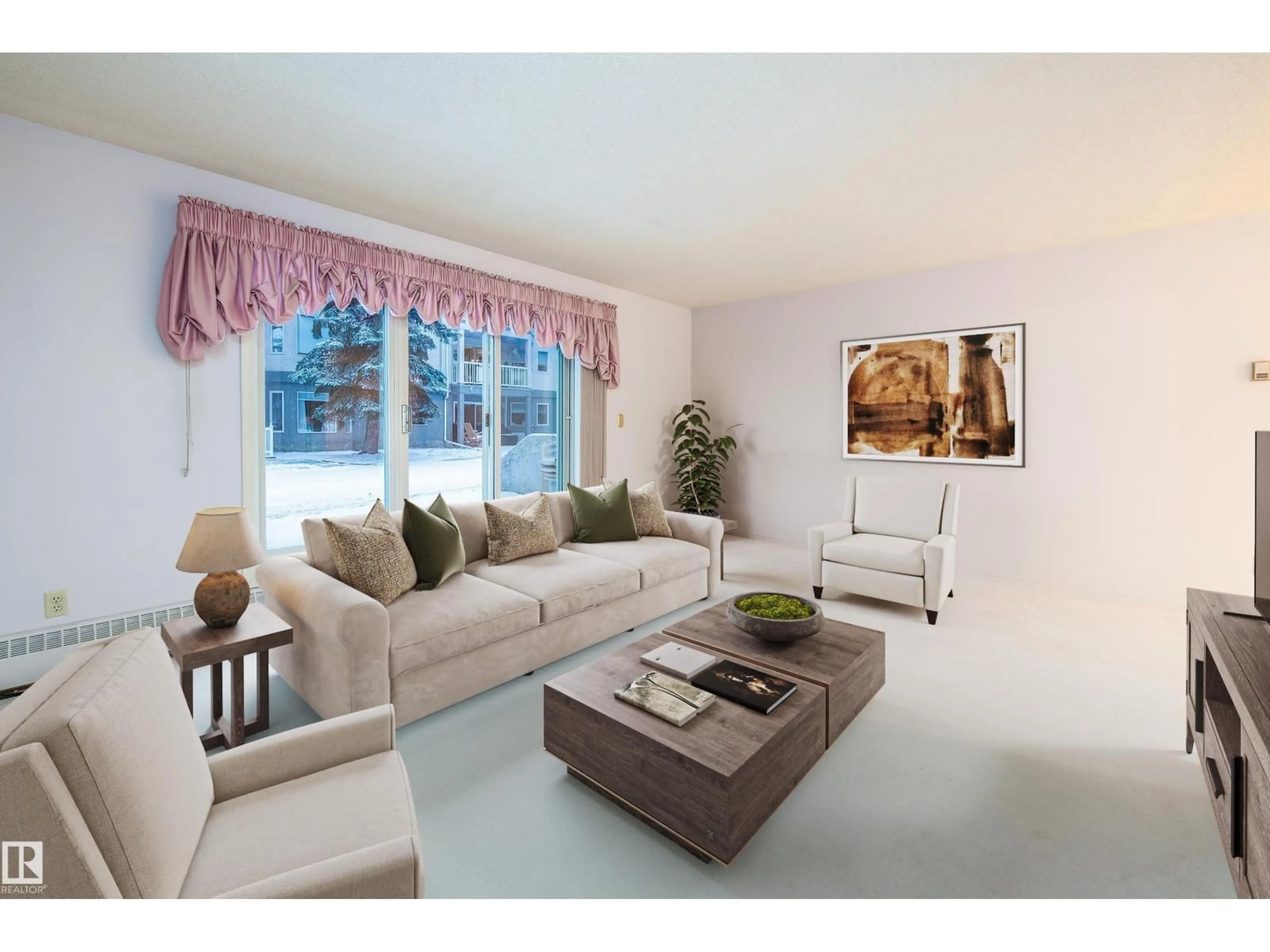 Living room with furniture, unknown for #111 - 10935 21 AV, Edmonton Alberta T6J6R3