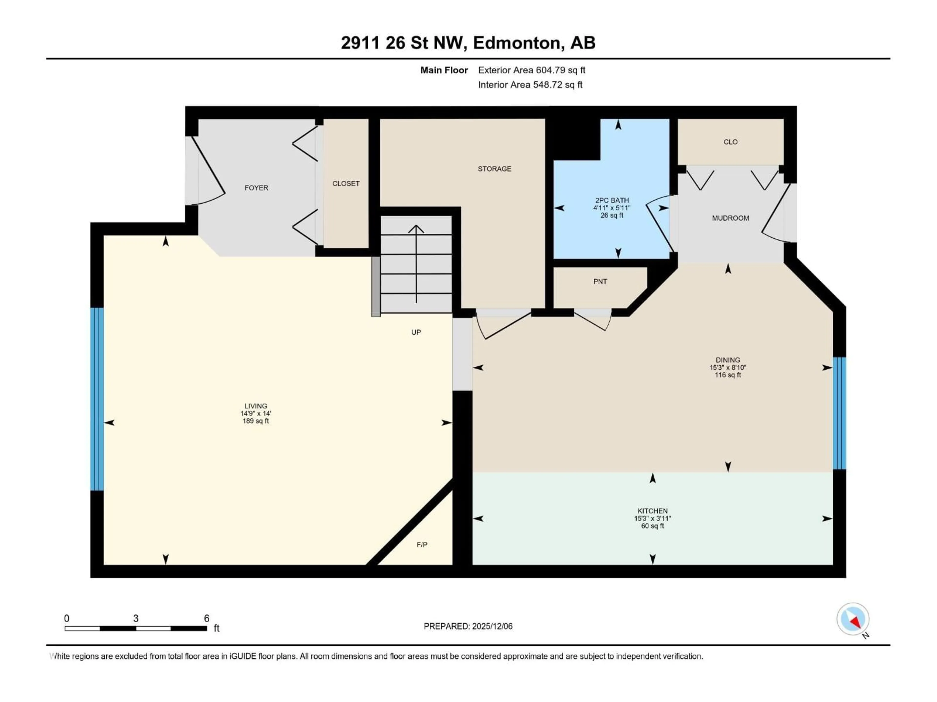 Floor plan for 2911 26 ST, Edmonton Alberta T6T2A2