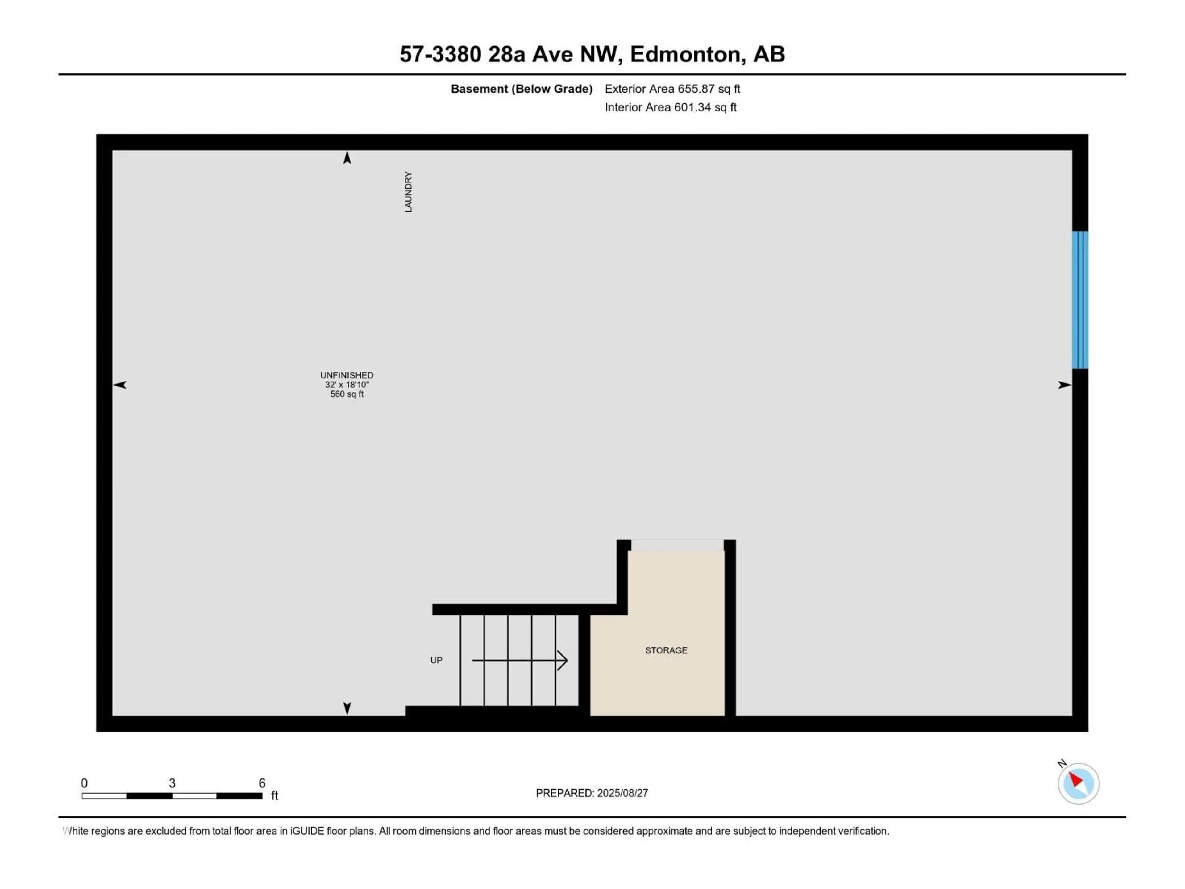 Floor plan for 57 - 3380 28A AV, Edmonton Alberta T6T1V4