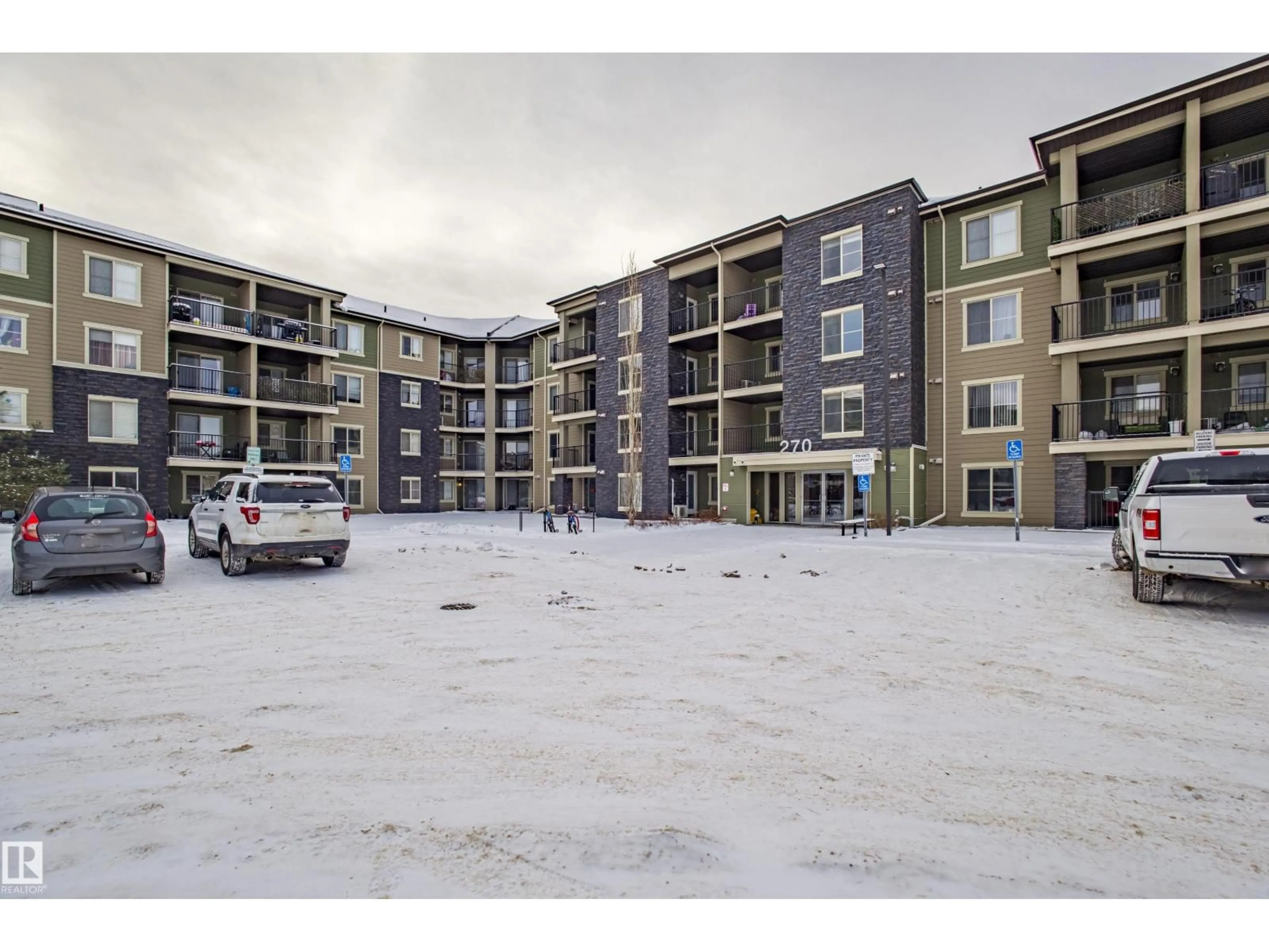 A pic from outside/outdoor area/front of a property/back of a property/a pic from drone, building for #222 - 270 MCCONACHIE DR, Edmonton Alberta T5Y3N4