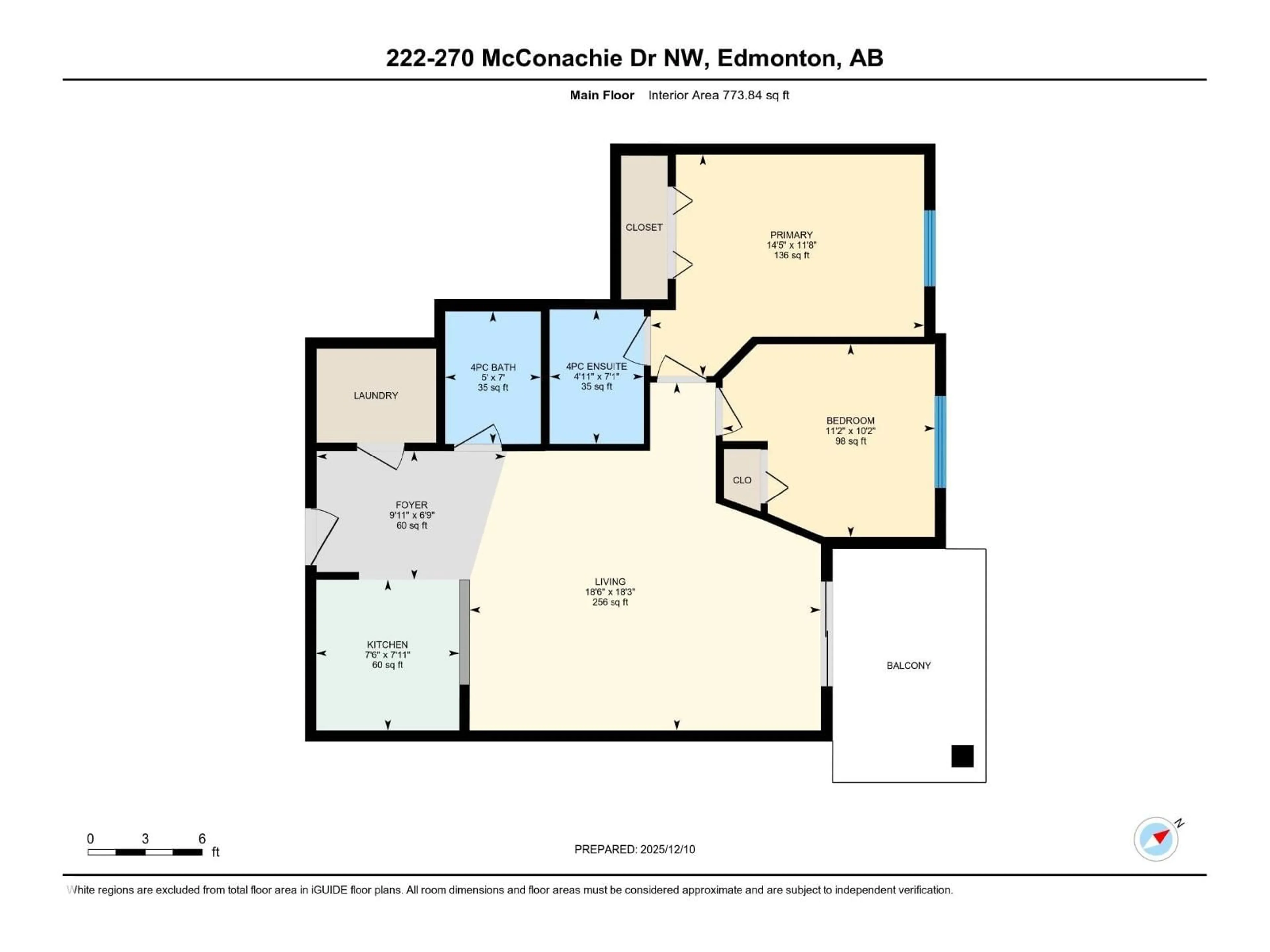 Floor plan for #222 - 270 MCCONACHIE DR, Edmonton Alberta T5Y3N4