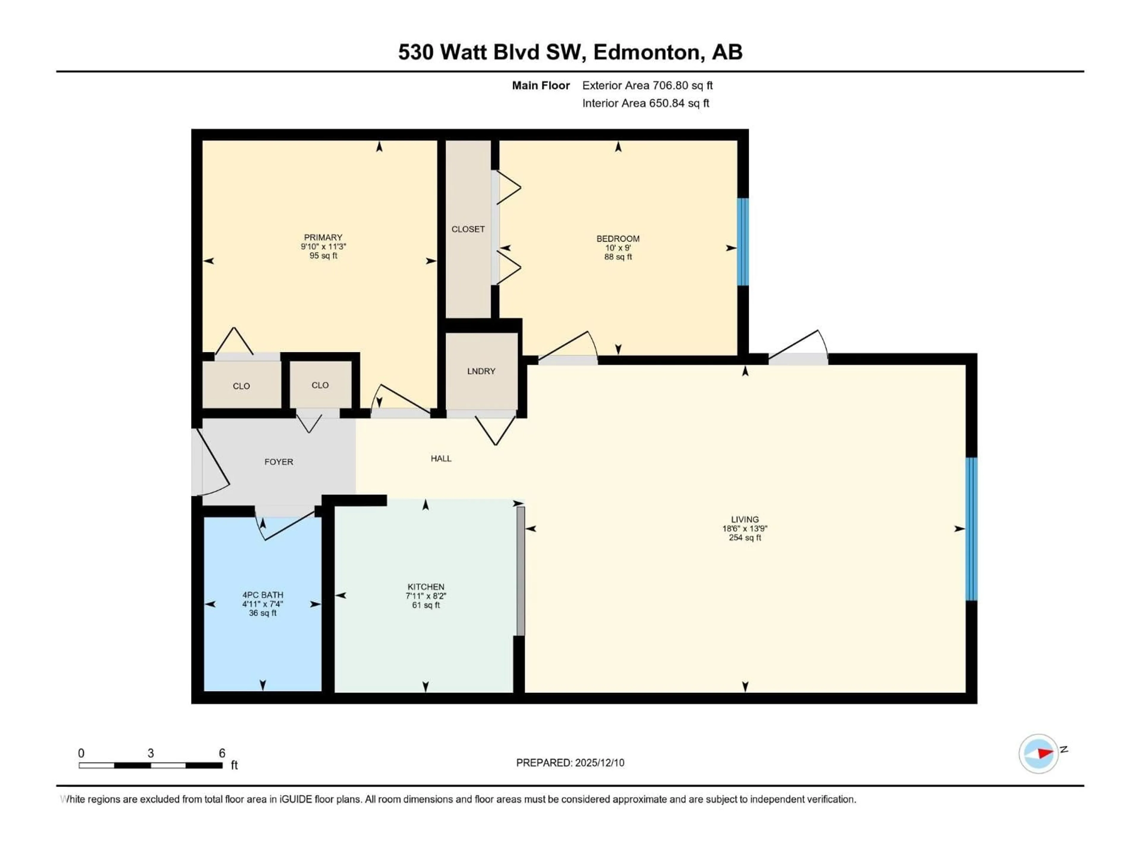 Floor plan for 209 - 530 WATT BV, Edmonton Alberta T6X1P7