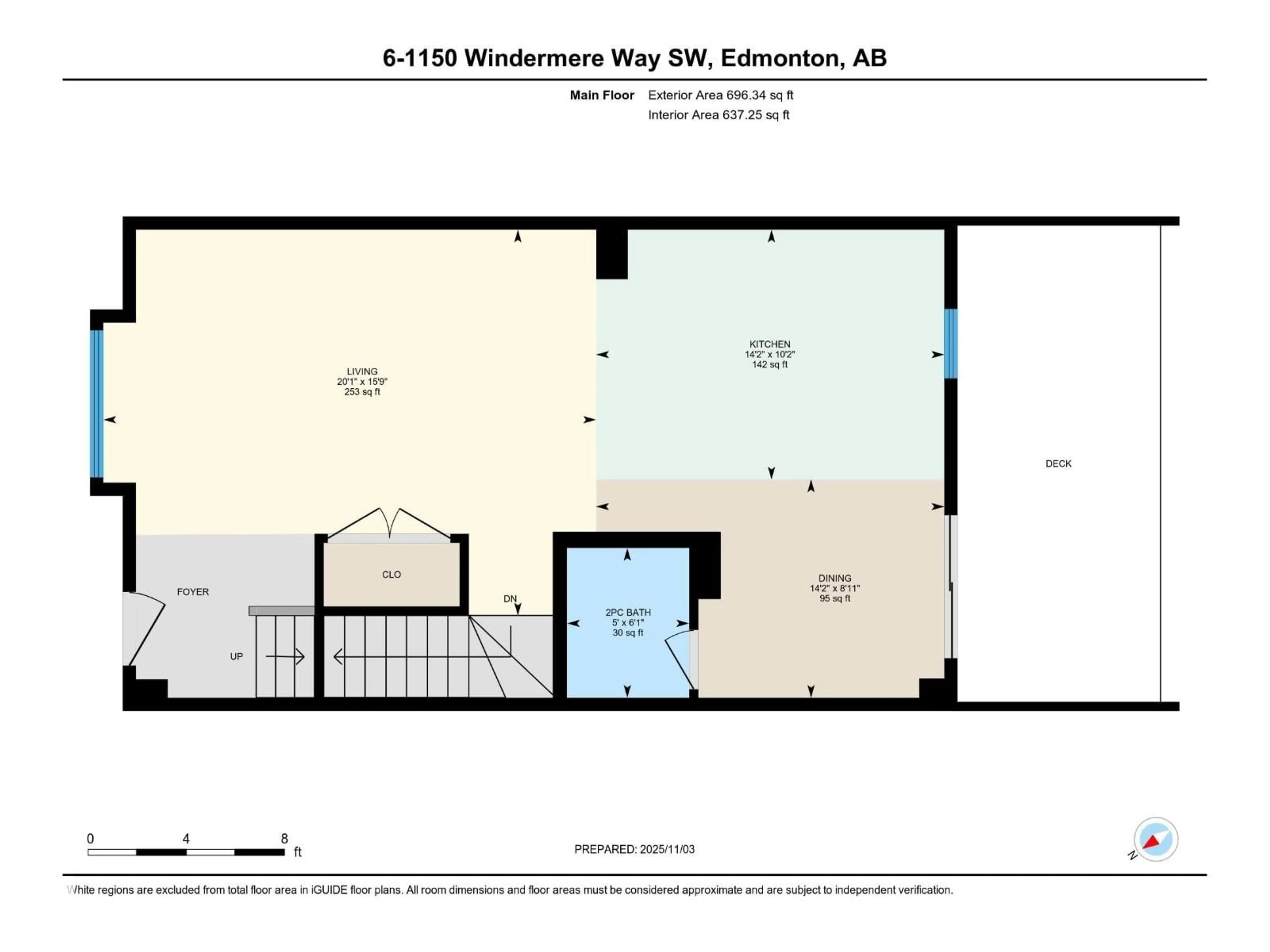 Floor plan for #6 - 1150 WINDEREMERE WY, Edmonton Alberta T6W2B6