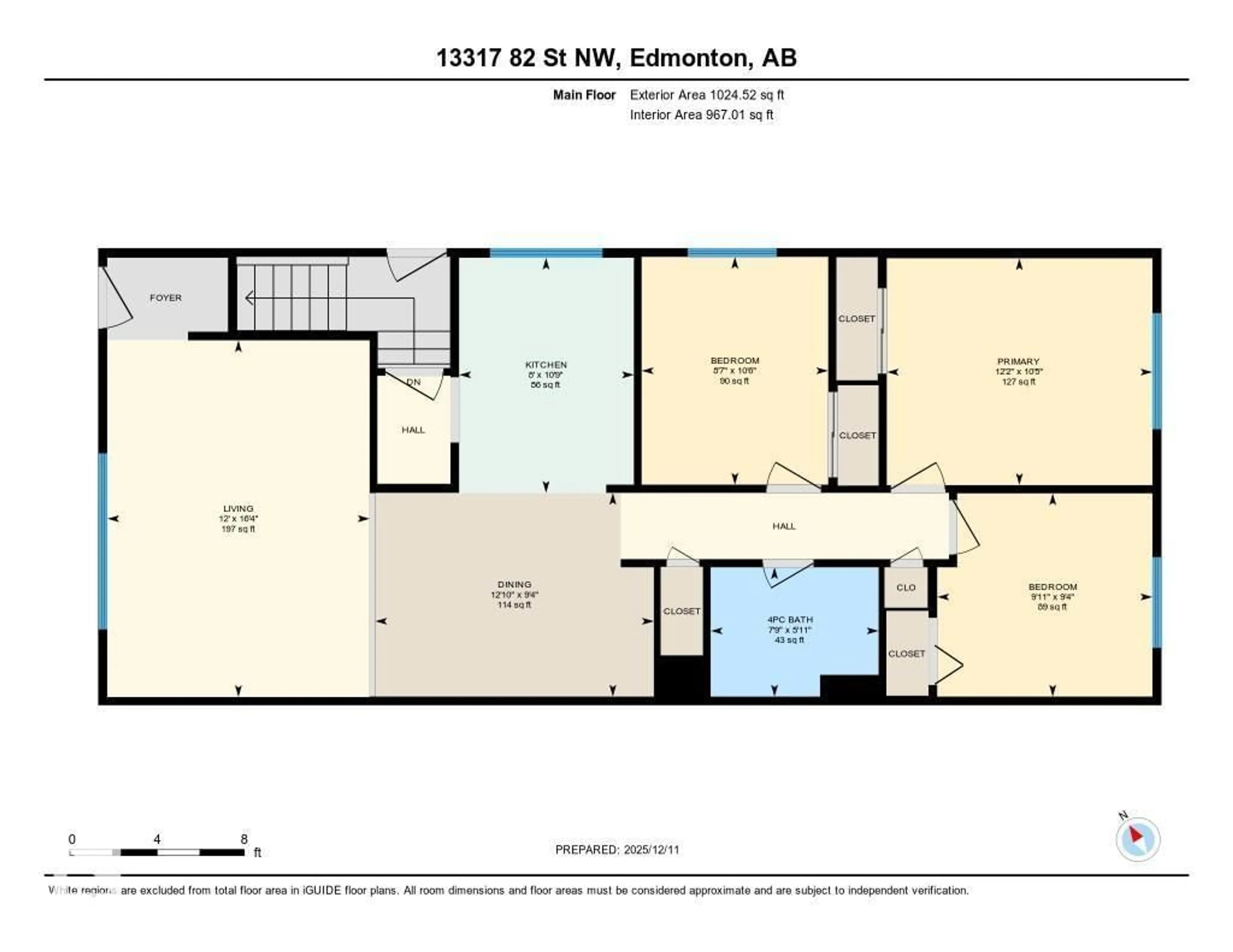 Floor plan for NW - 13315-13317 82 ST, Edmonton Alberta T5E2T9