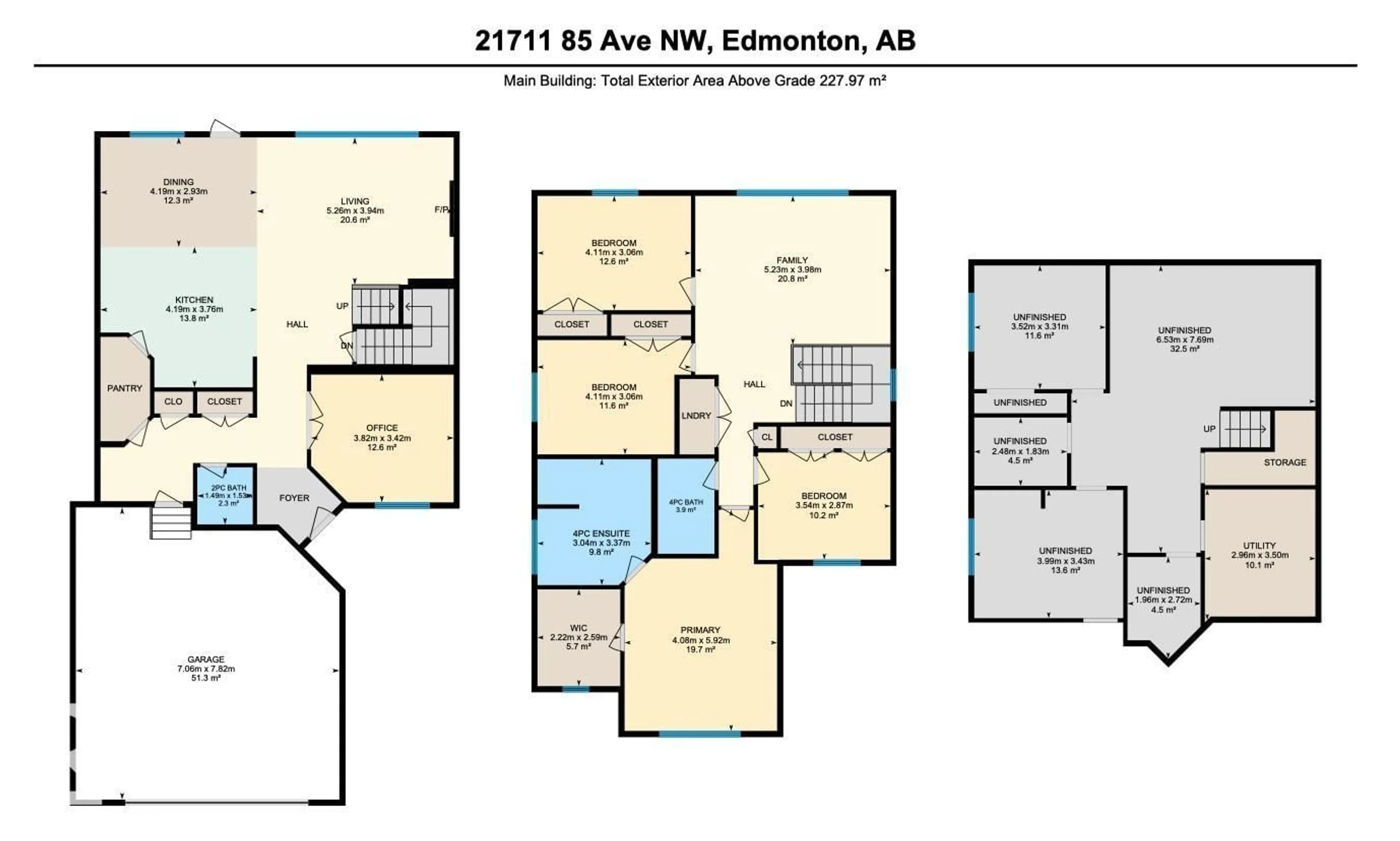 Floor plan for 21711 85 AV, Edmonton Alberta T5T2J6