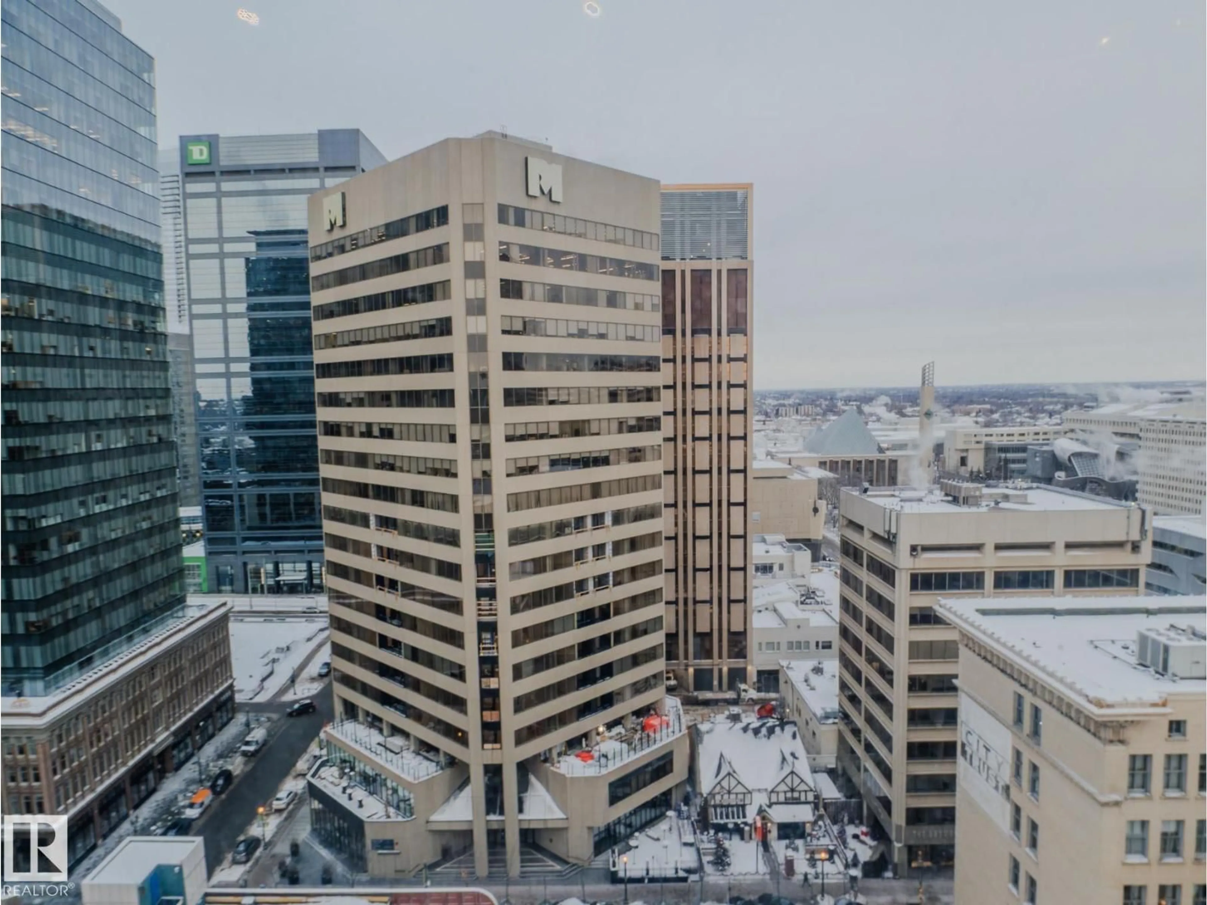 A pic from outside/outdoor area/front of a property/back of a property/a pic from drone, city buildings view from balcony for 10024 - 1603 JASPER AV, Edmonton Alberta T5J1R9