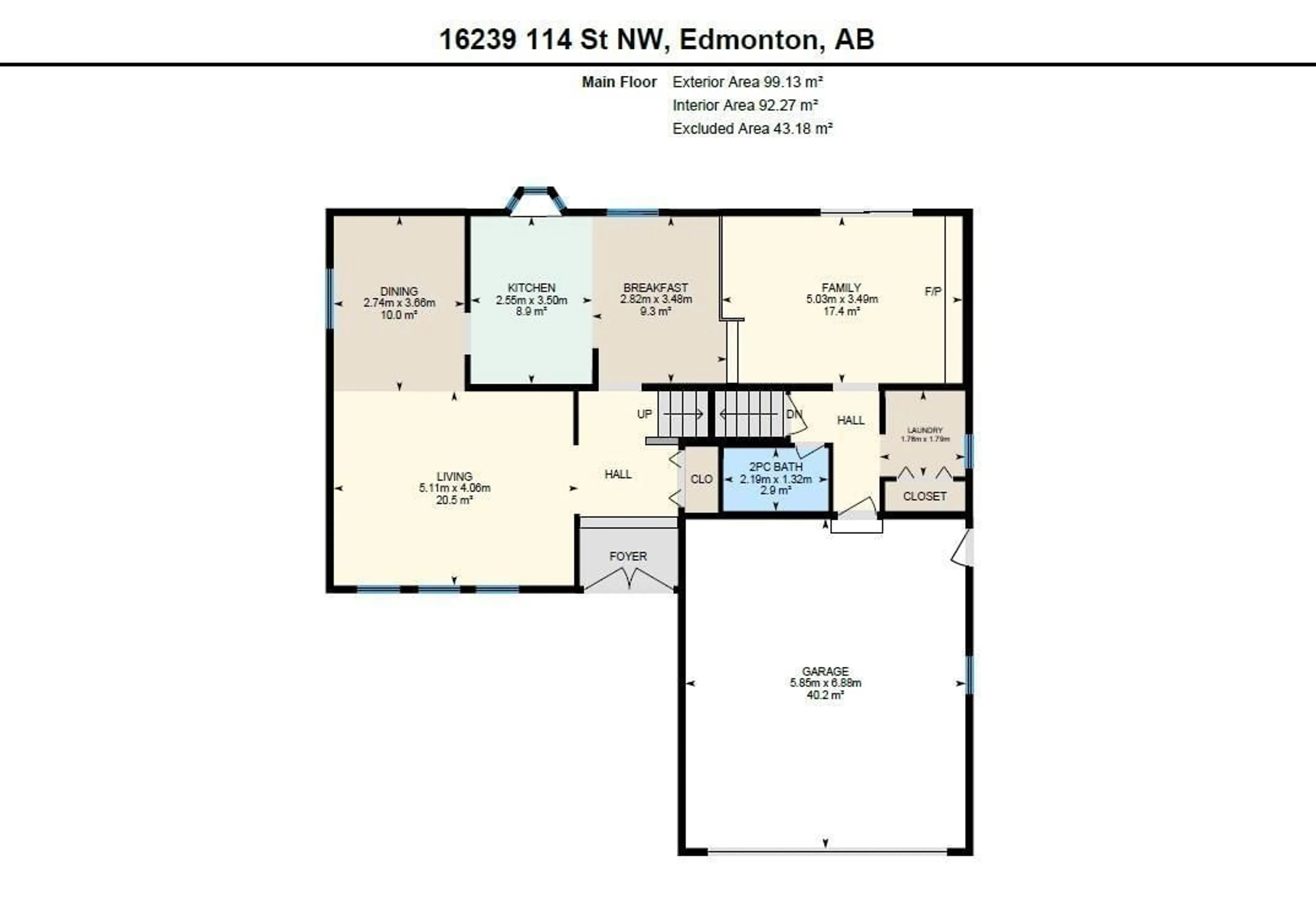 Floor plan for NW - 16239 114 ST, Edmonton Alberta T5X2L9