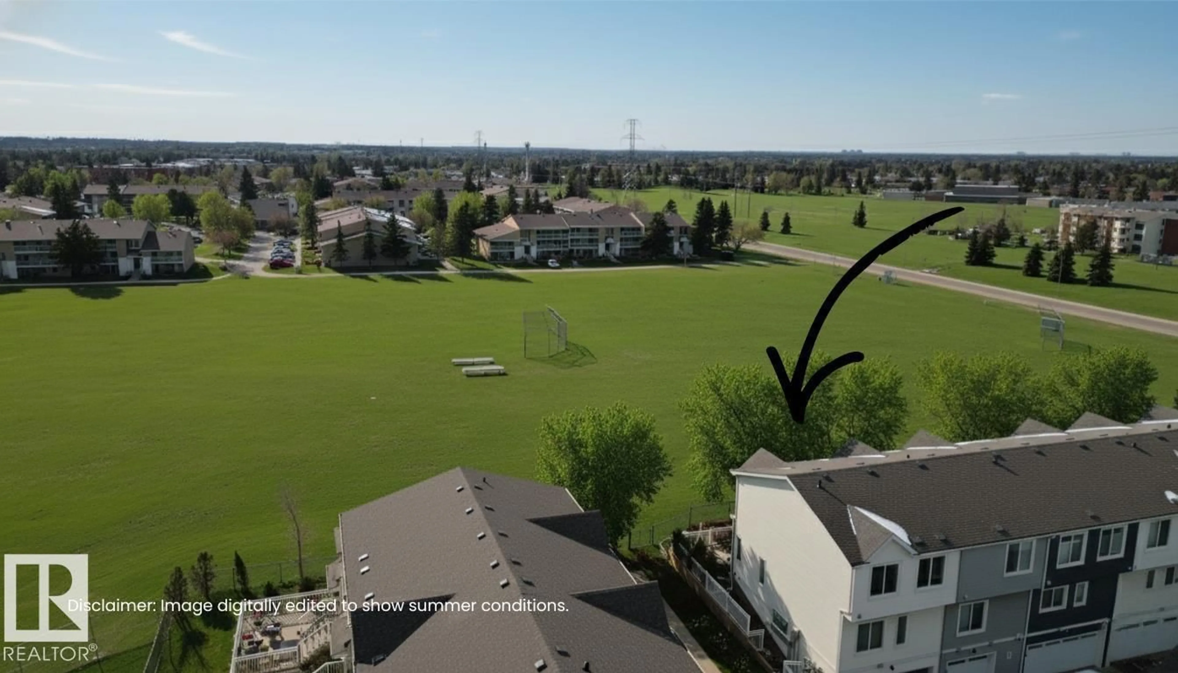 A pic from outside/outdoor area/front of a property/back of a property/a pic from drone, city buildings view from balcony for 23 215 SADDLEBACK RD, Edmonton Alberta T6J5T6