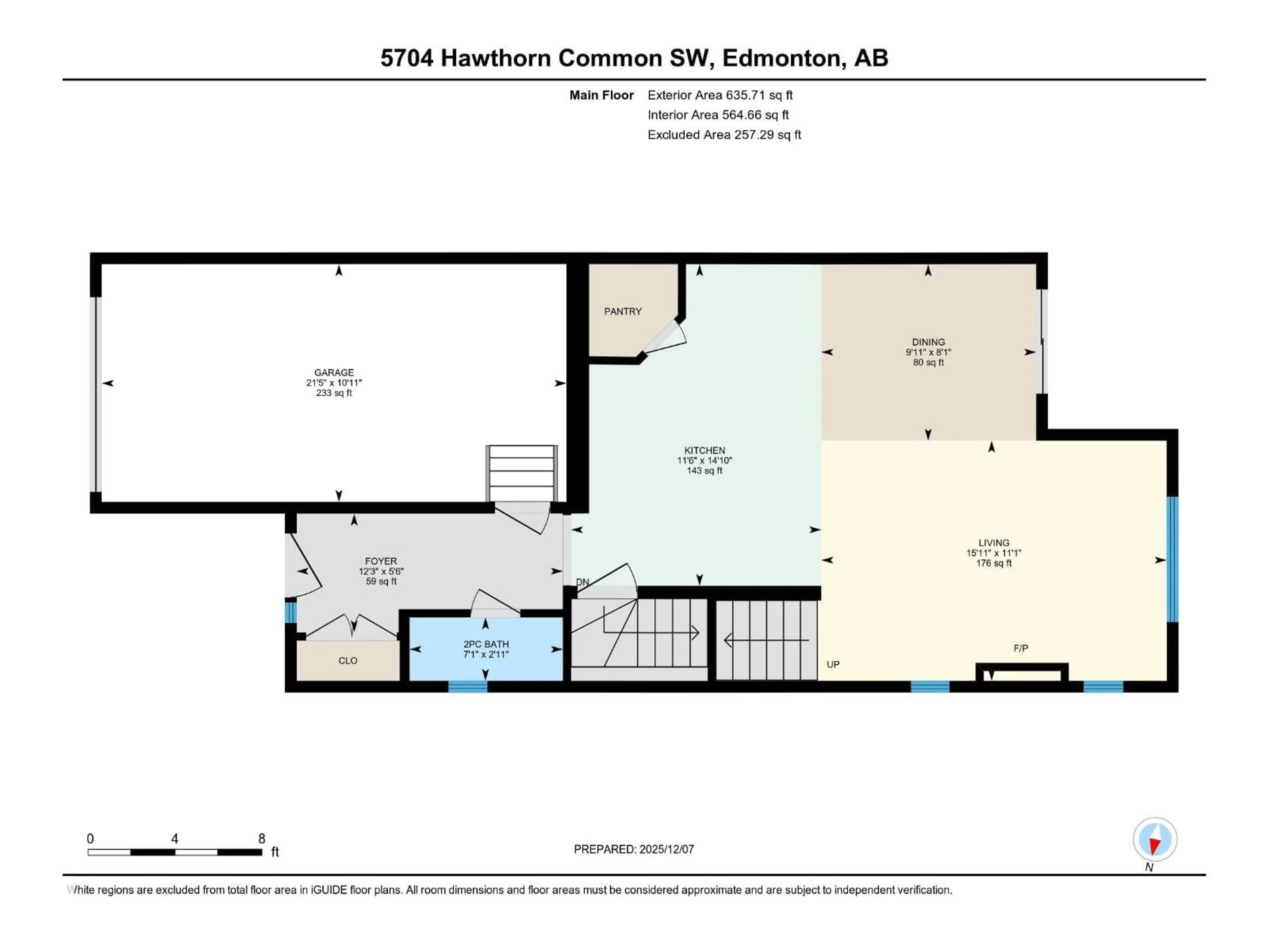 Floor plan for SW - 5704 HAWTHORN CM, Edmonton Alberta T6X2L5