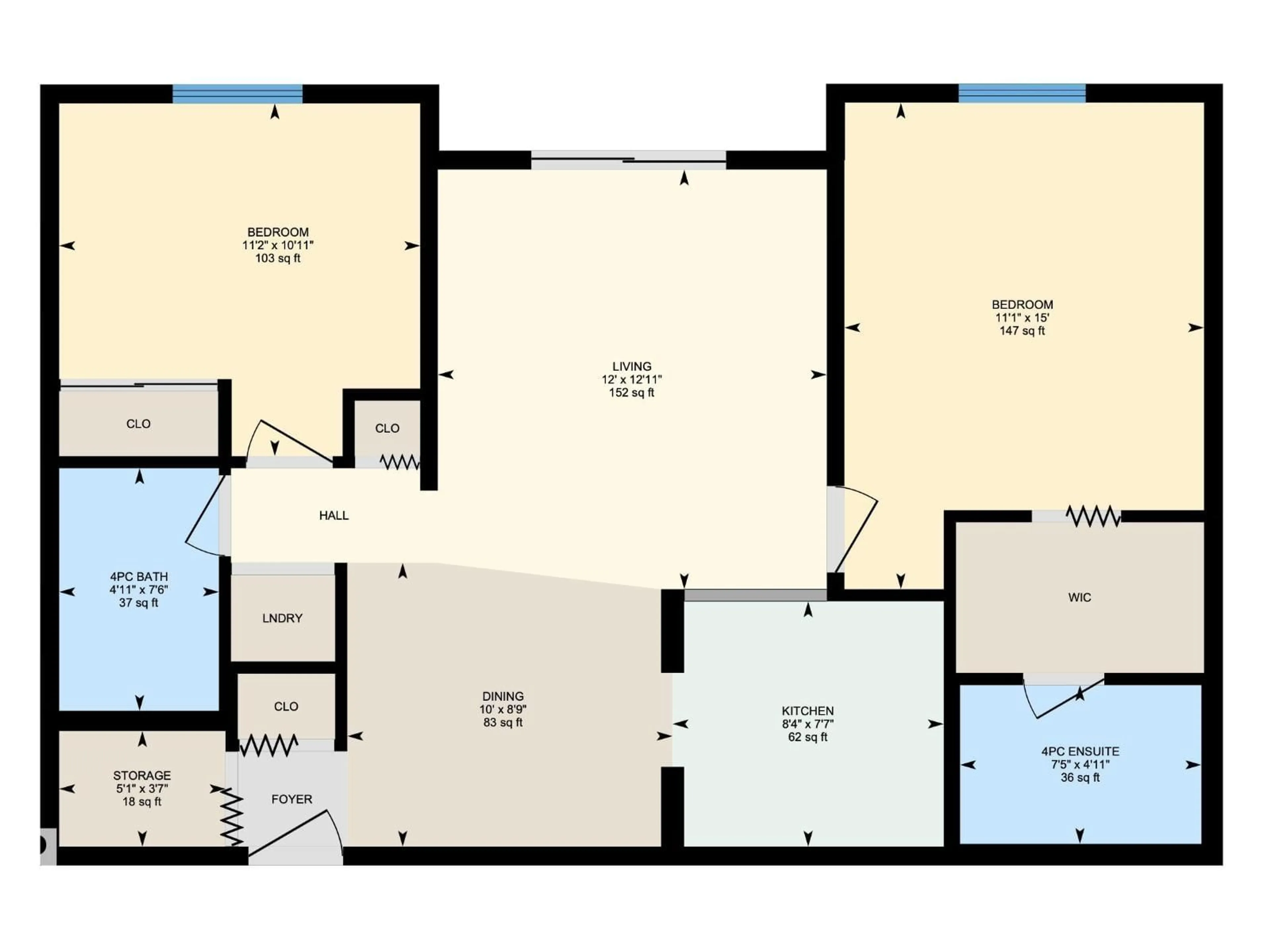 Floor plan for #267 - 10520 120 ST NW, Edmonton Alberta T5L4L9