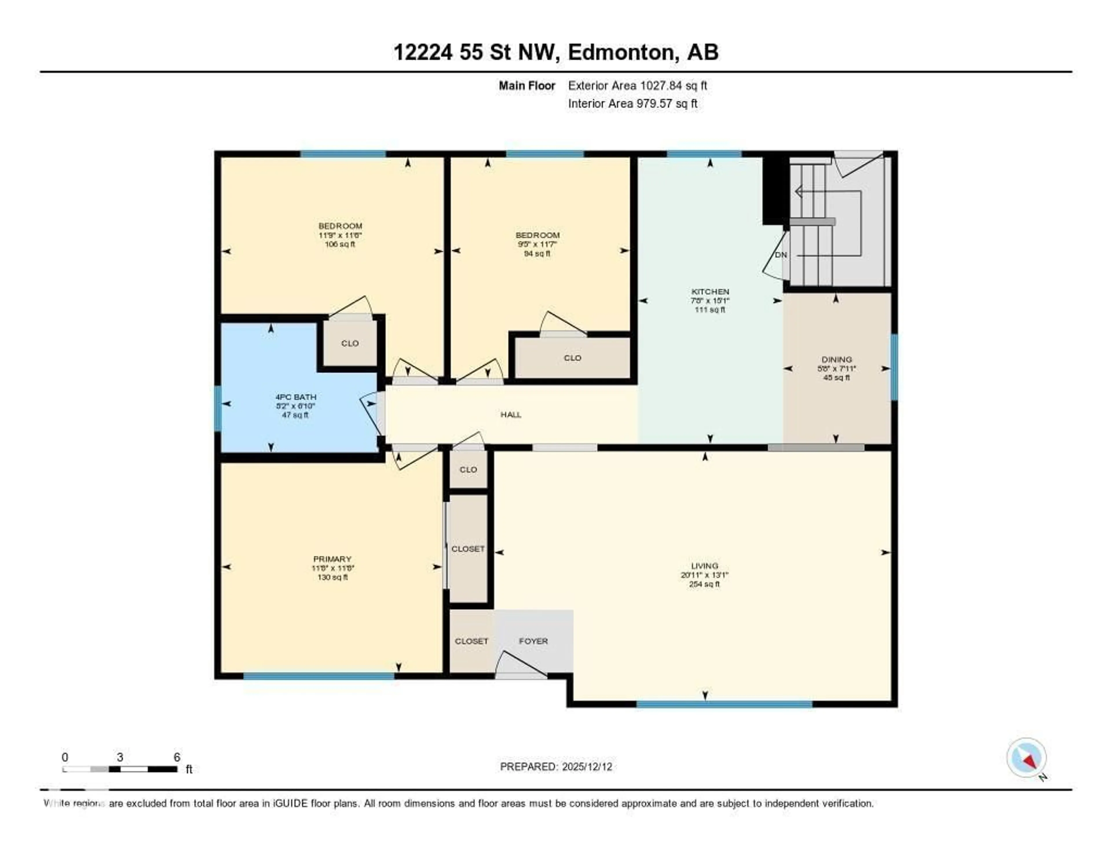 Floor plan for NW - 12224 55 ST, Edmonton Alberta T5W3R4